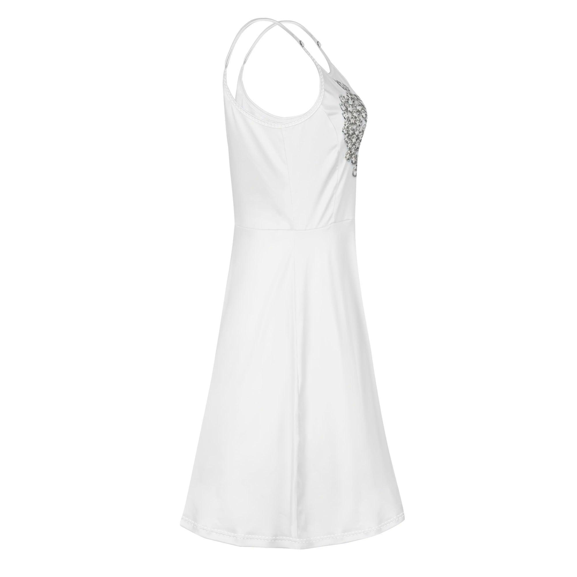 Women's Lounge Sleeveless Adjustable Spaghetti Strap Short Swing Dress - MES...Where