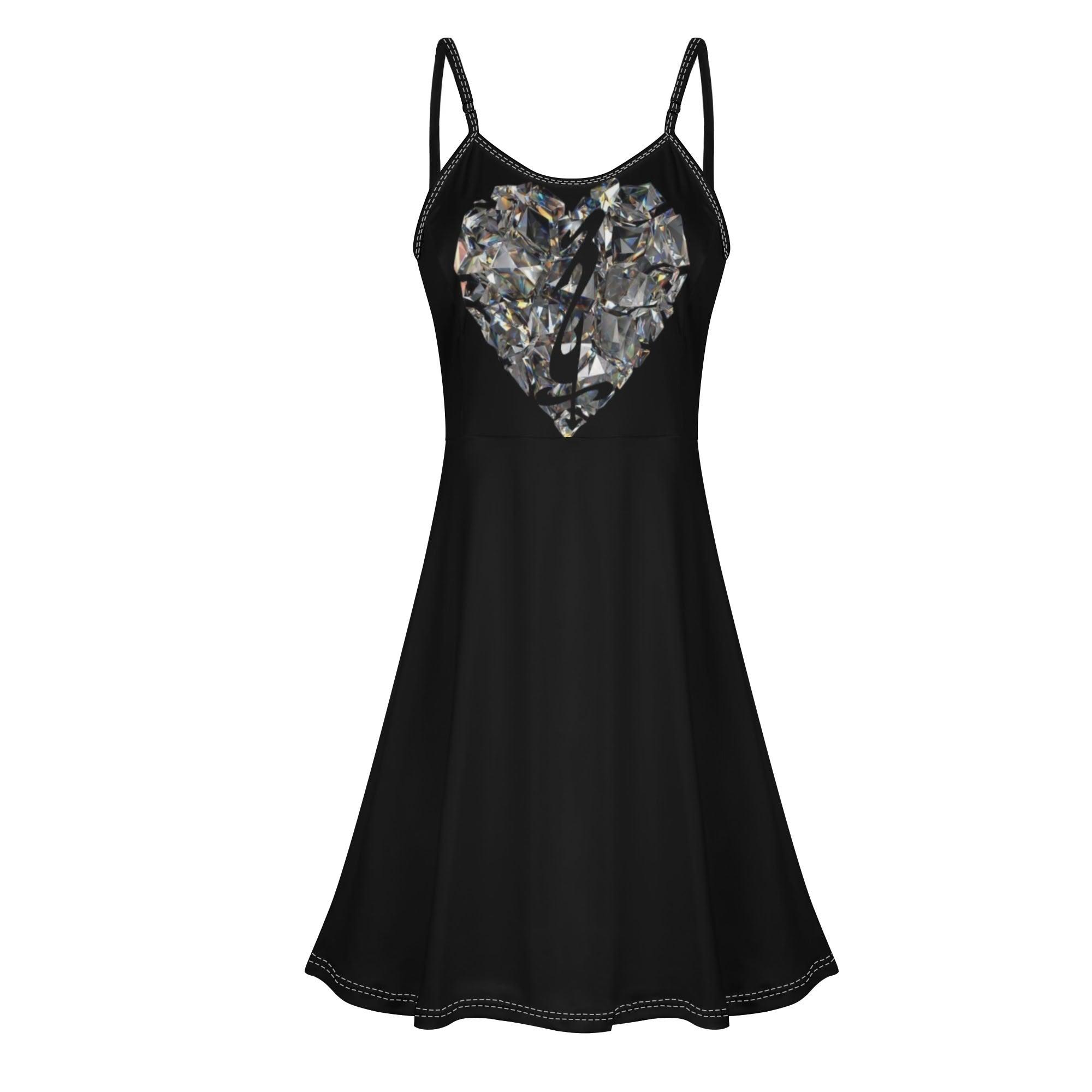 Women's Lounge Sleeveless Adjustable Spaghetti Strap Short Swing Dress - MES...Where