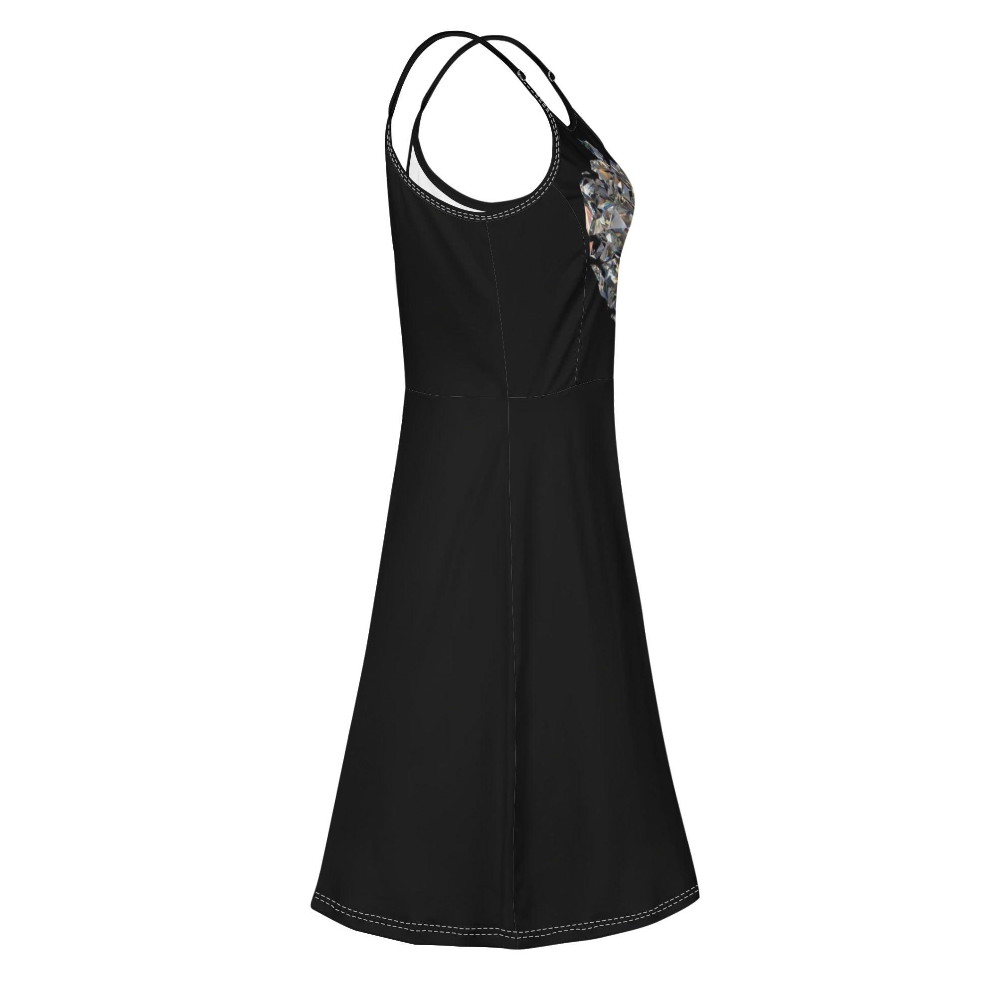 Women's Lounge Sleeveless Adjustable Spaghetti Strap Short Swing Dress - MES...Where