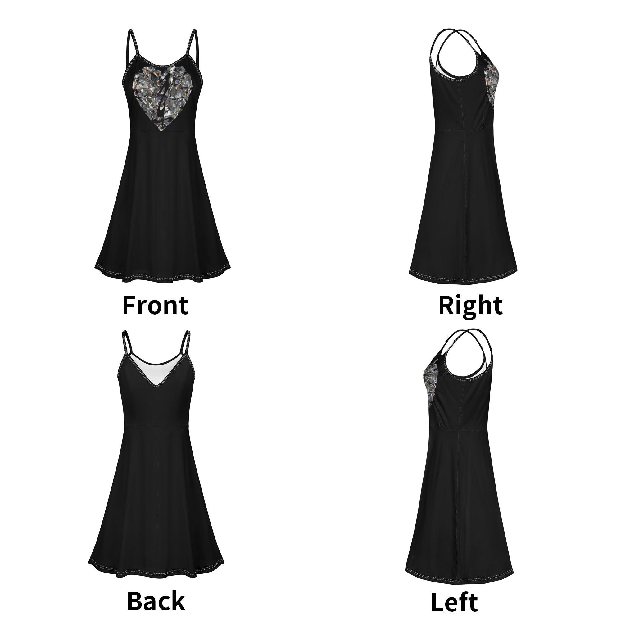 Women's Lounge Sleeveless Adjustable Spaghetti Strap Short Swing Dress - MES...Where