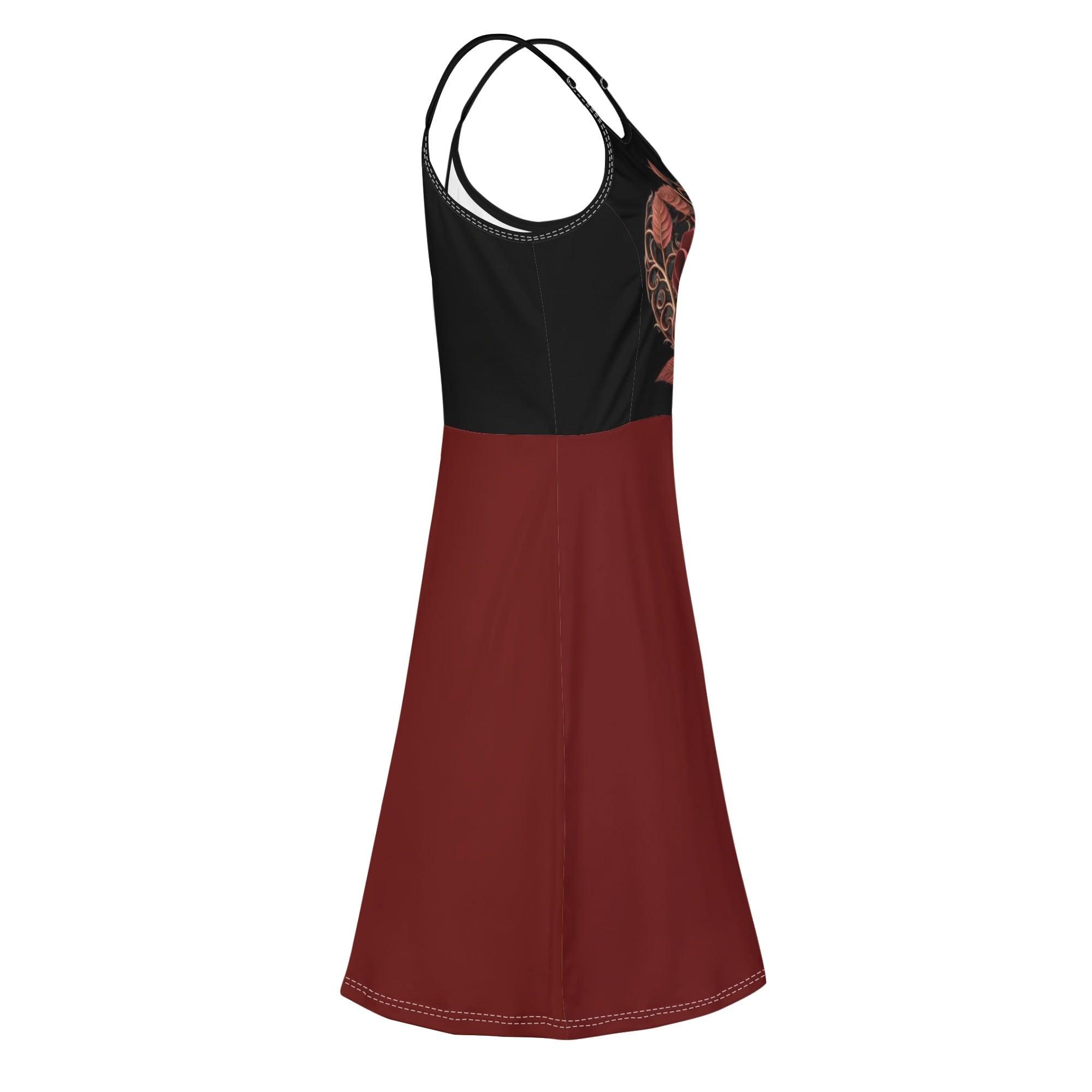 Women's Lounge Sleeveless Adjustable Spaghetti Strap Short Swing Dress - MES...Where