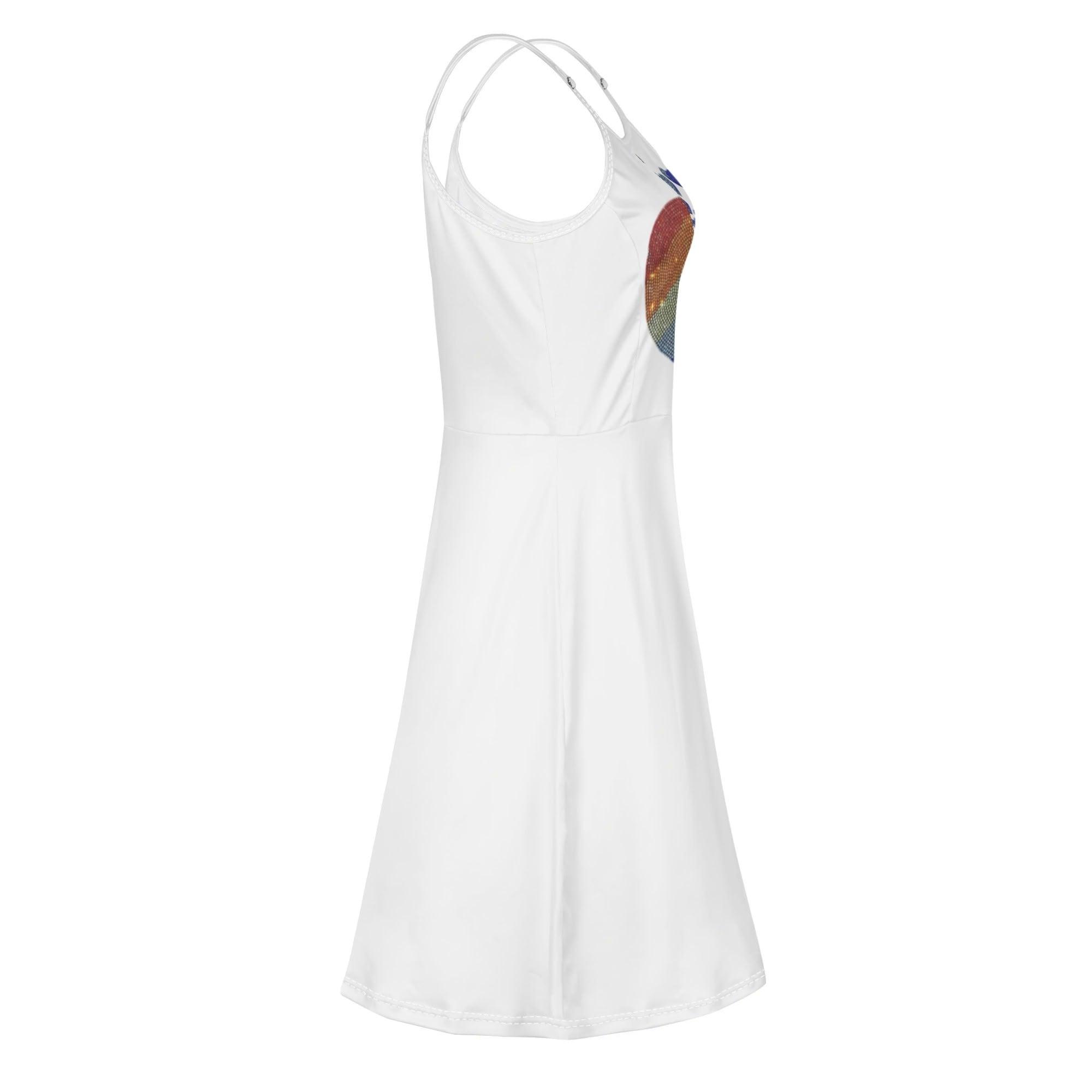 Women's Lounge Sleeveless Adjustable Spaghetti Strap Short Swing Dress - MES...Where