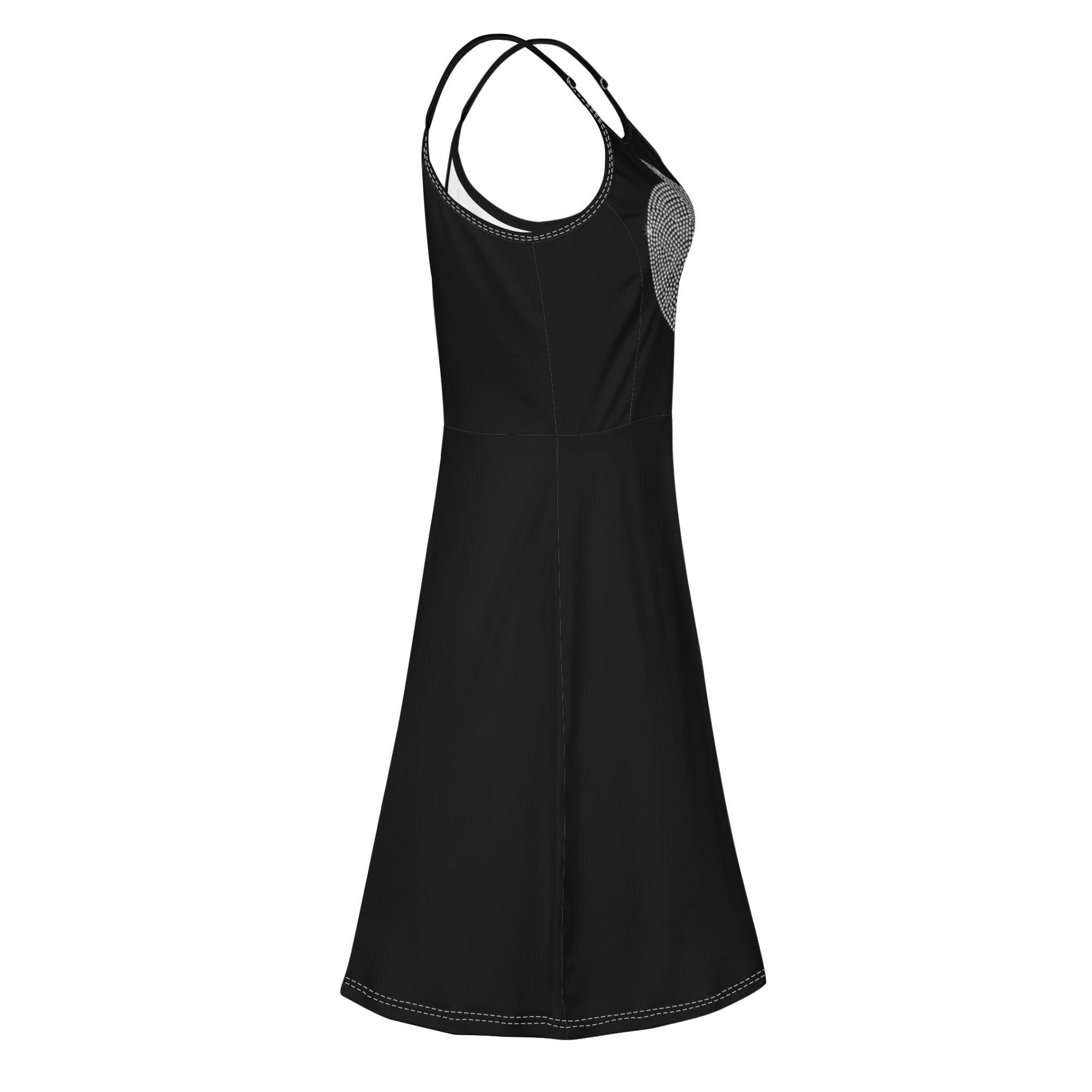 Women's Lounge Sleeveless Adjustable Spaghetti Strap Short Swing Dress - MES...Where