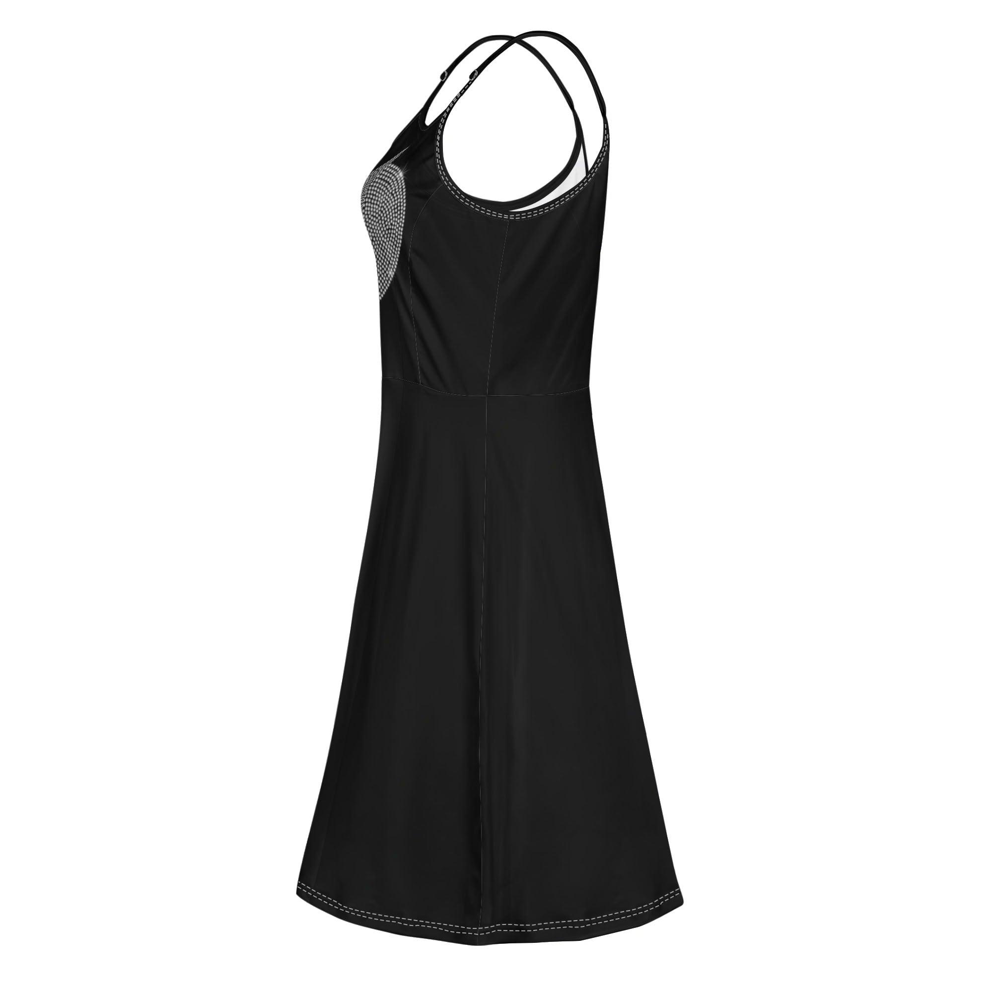 Women's Lounge Sleeveless Adjustable Spaghetti Strap Short Swing Dress - MES...Where