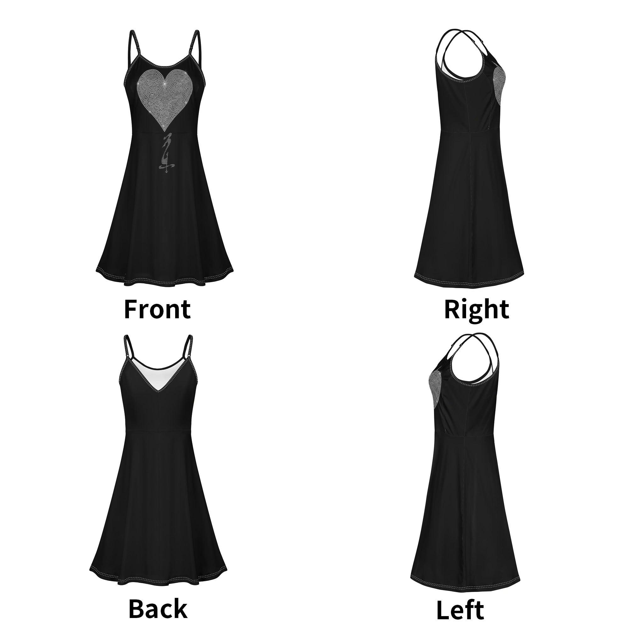 Women's Lounge Sleeveless Adjustable Spaghetti Strap Short Swing Dress - MES...Where