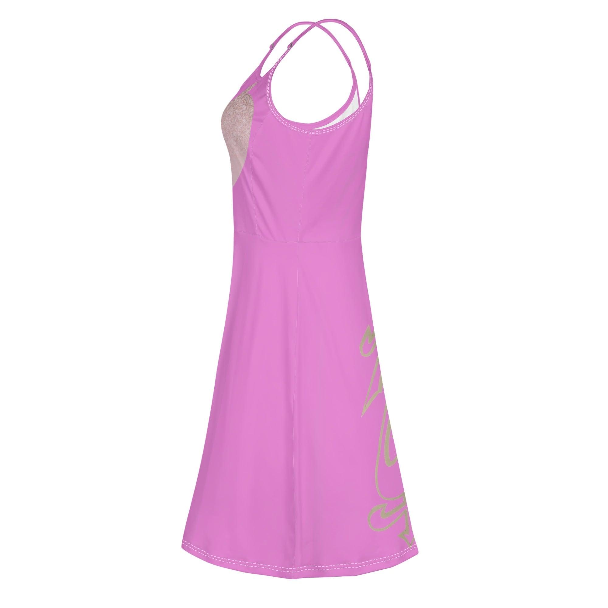 Women's Lounge Sleeveless Adjustable Spaghetti Strap Short Swing Dress - MES...Where