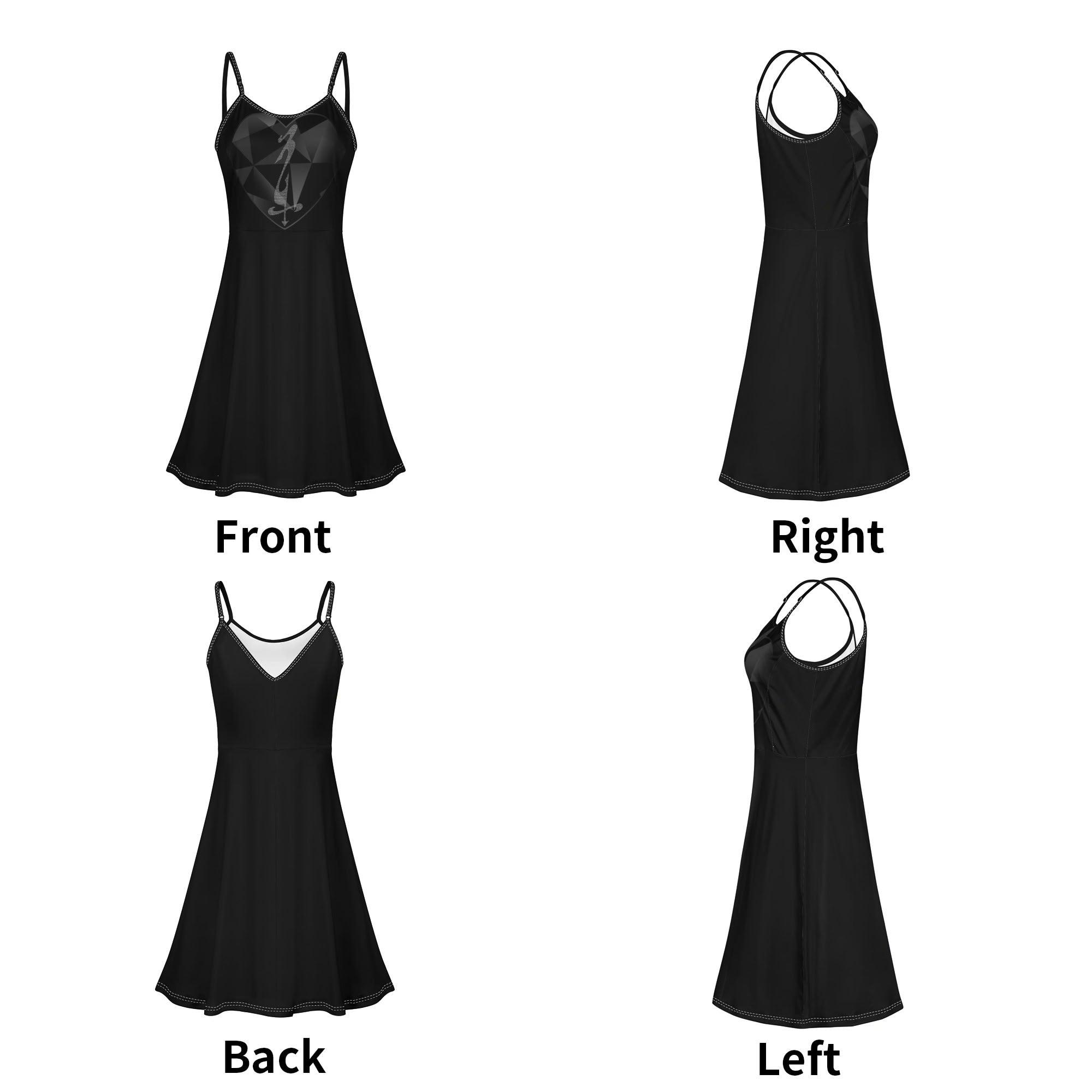 Women's Lounge Sleeveless Adjustable Spaghetti Strap Short Swing Dress - MES...Where