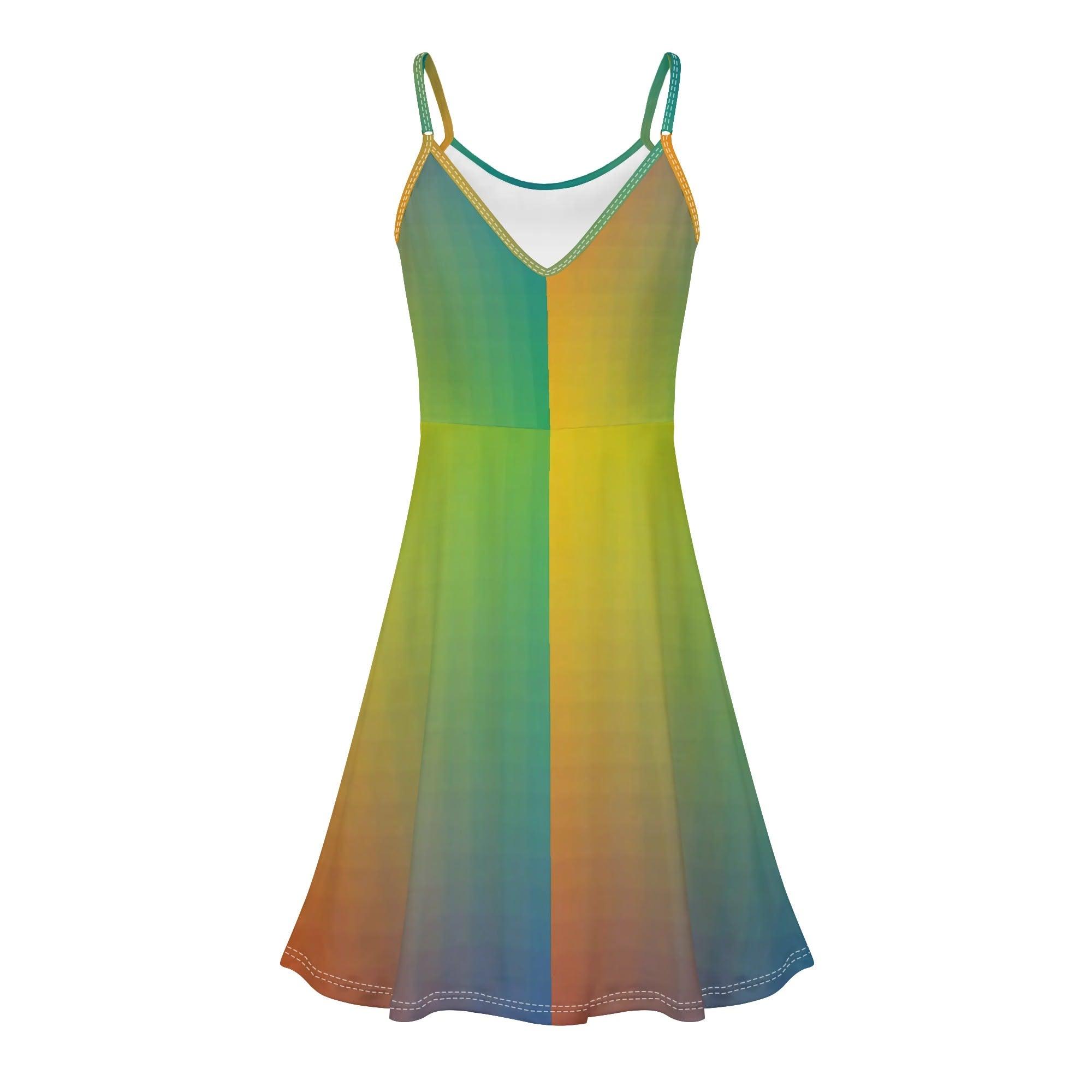 Women's Lounge Sleeveless Adjustable Spaghetti Strap Short Swing Dress - MES...Where