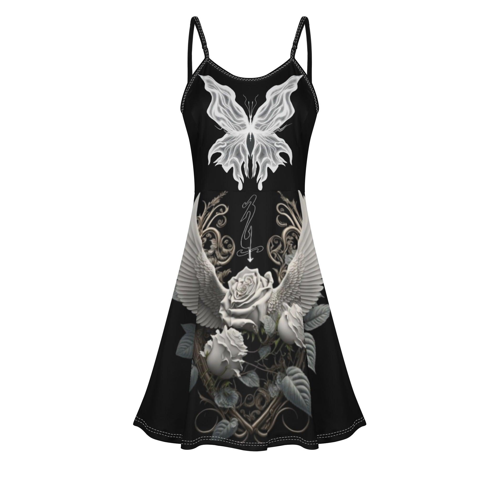 Women's Lounge Sleeveless Adjustable Spaghetti Strap Short Swing Dress - MES...Where