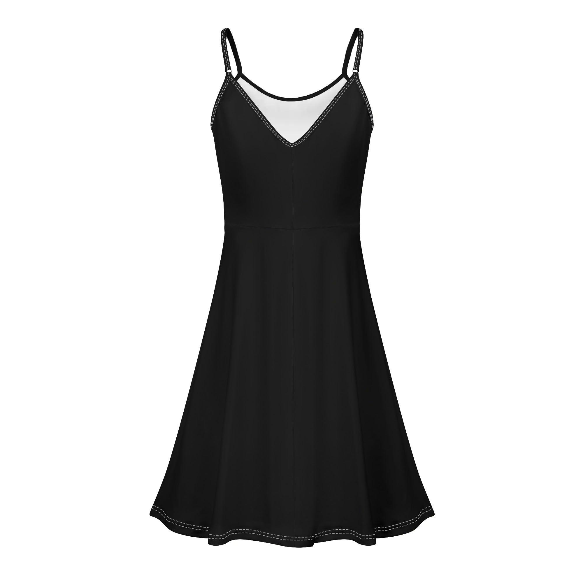 Women's Lounge Sleeveless Adjustable Spaghetti Strap Short Swing Dress - MES...Where