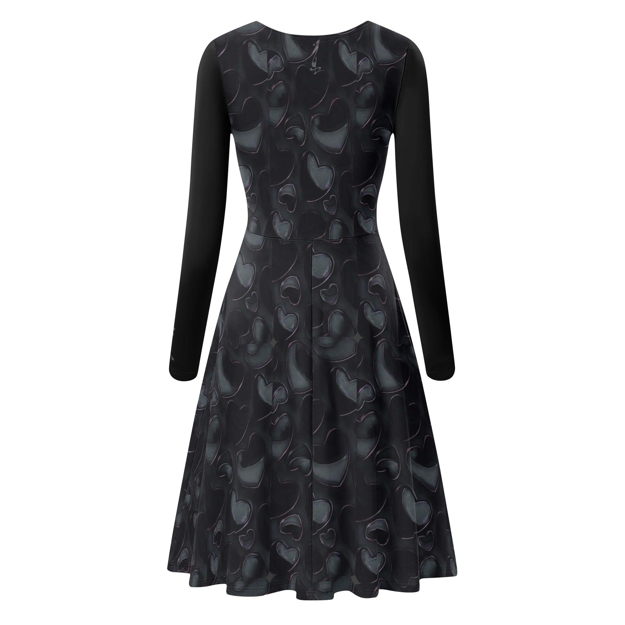 Women's V-Neck Long Sleeve Ruffle Dress - MES...Where