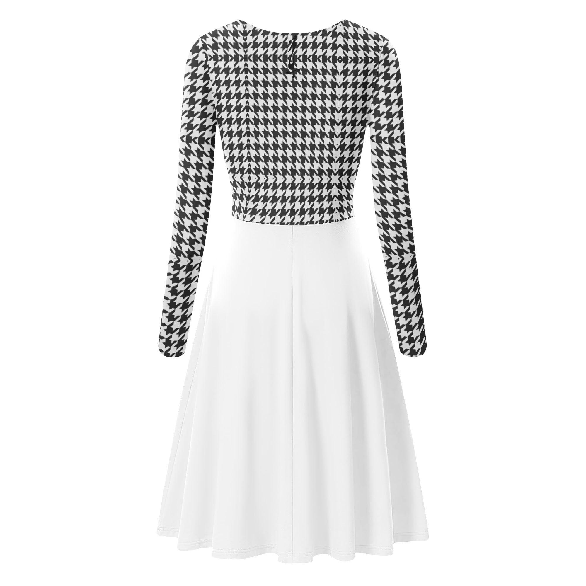 Women's V-Neck Long Sleeve Ruffle Dress - MES...Where