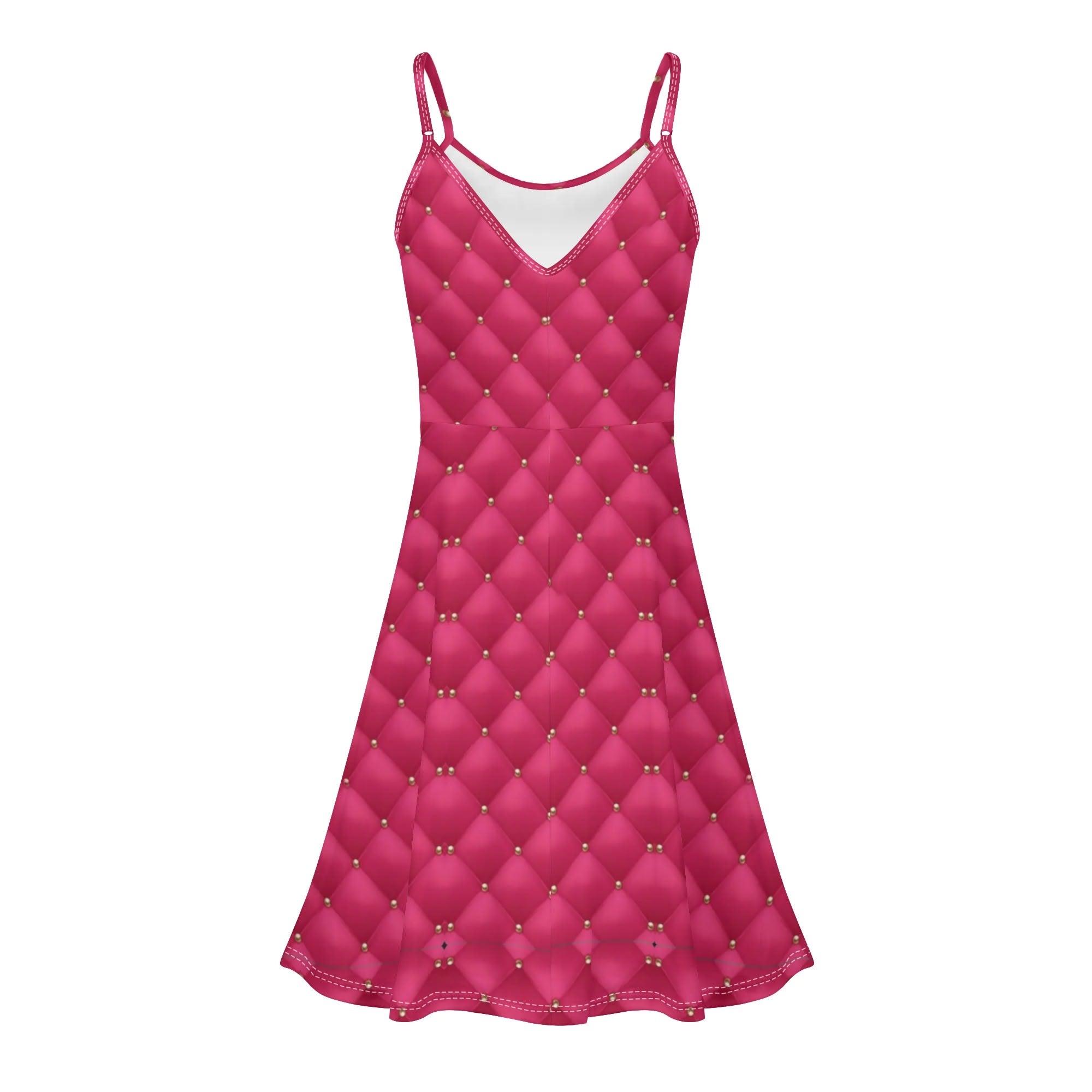 Women's Lounge Sleeveless Adjustable Spaghetti Strap Short Swing Dress - MES...Where