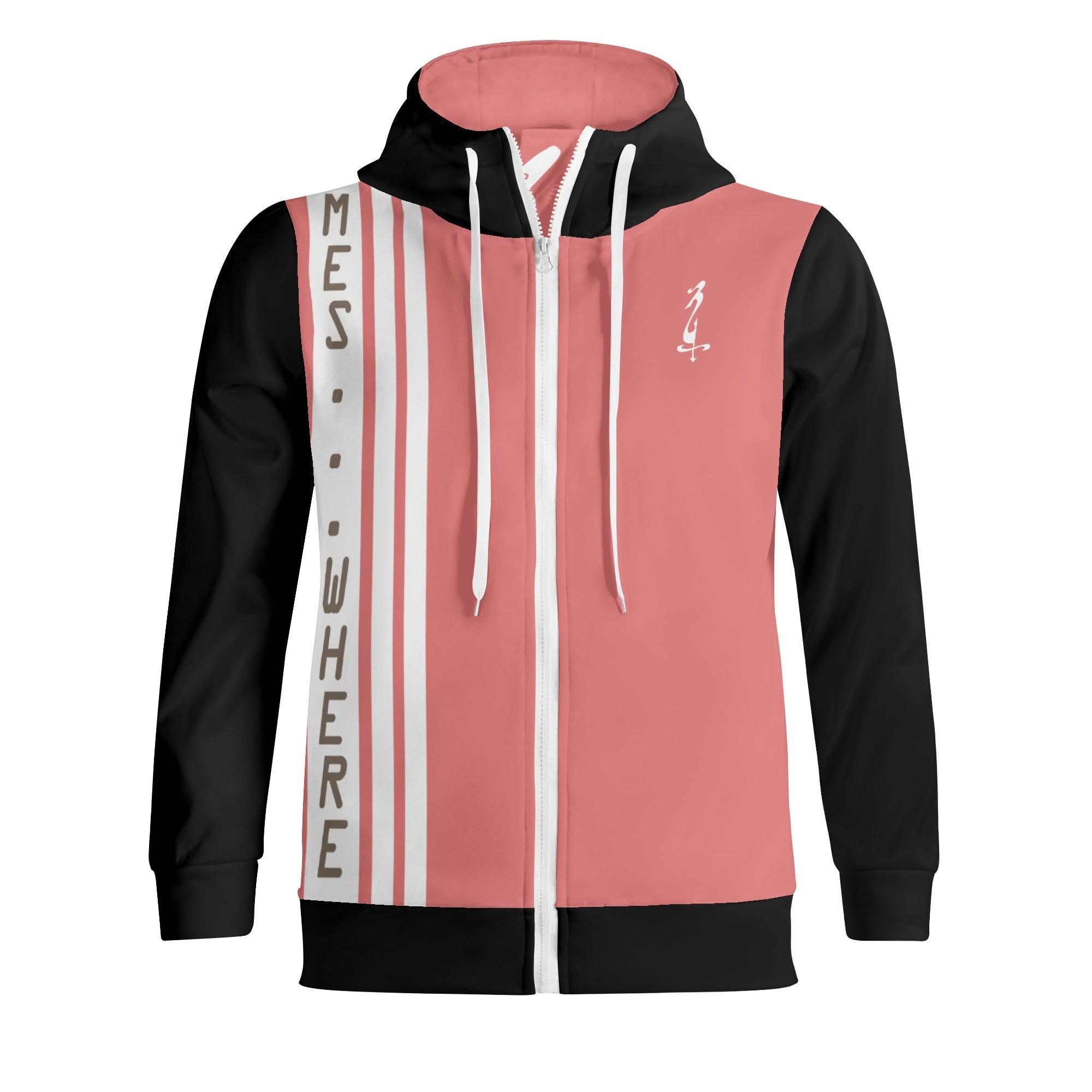 Women's Print All Over Full Zip Turtleneck Hoodie Streetwear - MES...Where