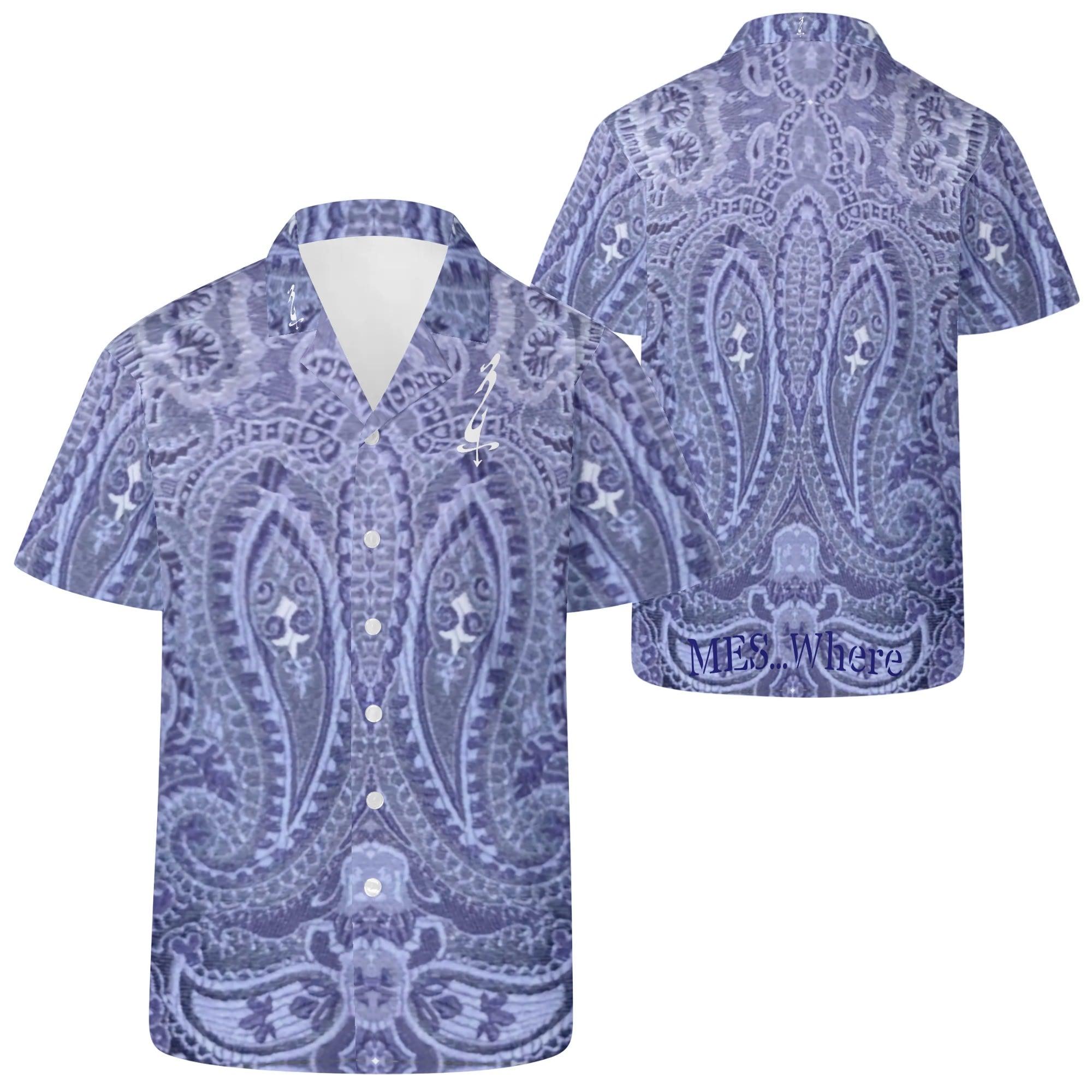 Men's All Over Print Casual Short Sleeve Shirt - MES...Where