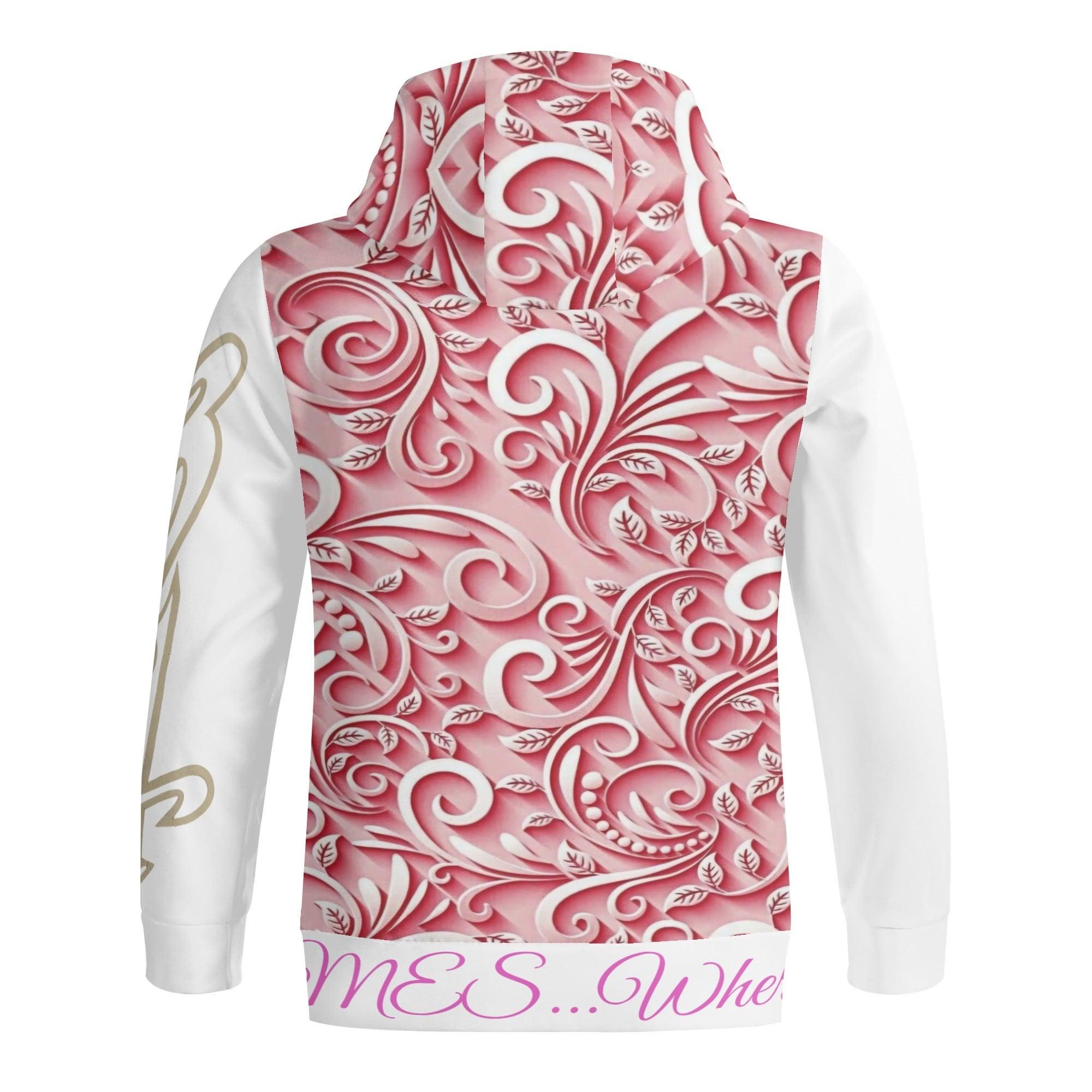 Women's Print All Over Full Zip Turtleneck Hoodie Streetwear - MES...Where