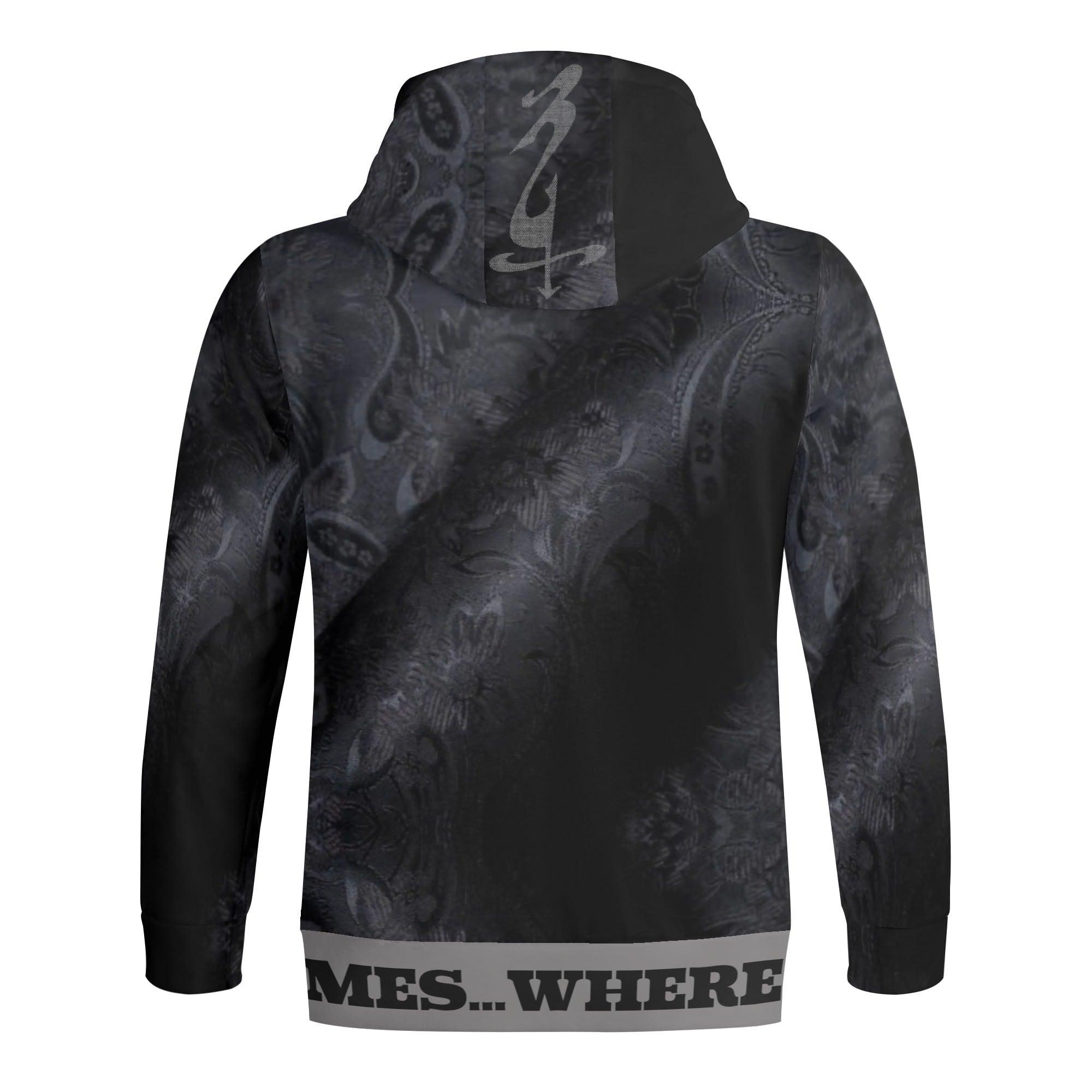 Unisex Men's/Women's Print All Over Full Zip Turtleneck Hoodie Streetwear - MES...Where