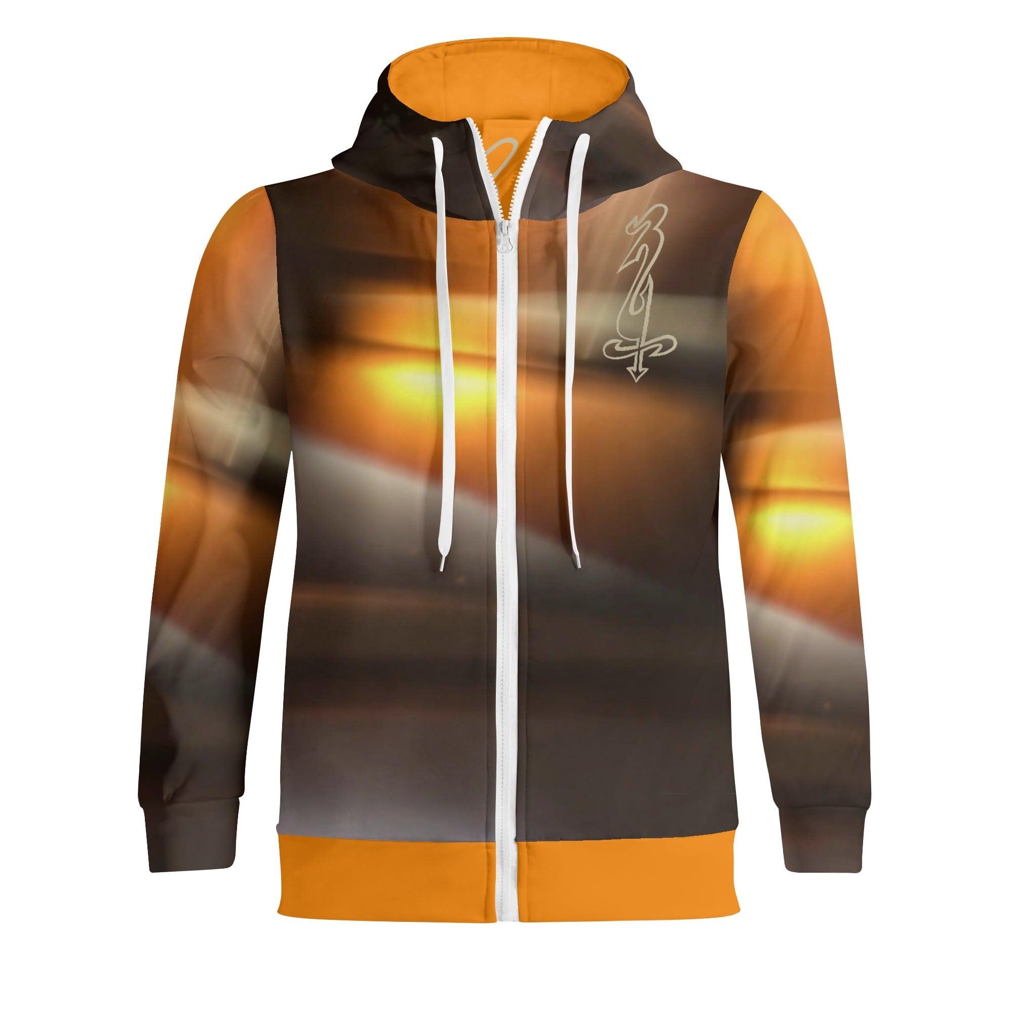 Unisex Men's/Women's Print All Over T-Shirt Full Zip Turtleneck Hoodie Streetwear - MES...Where