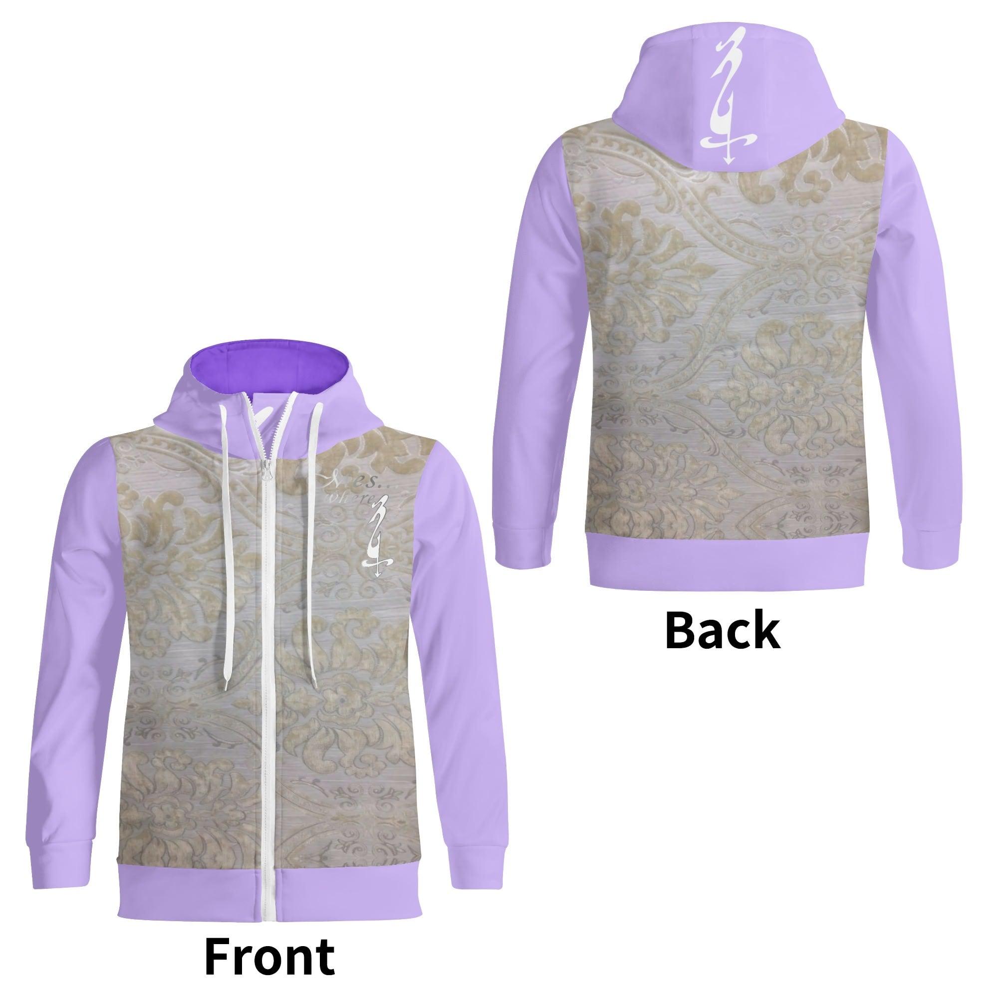 Women's Print All Over T-Shirt Zipper Hoodie - MES...Where