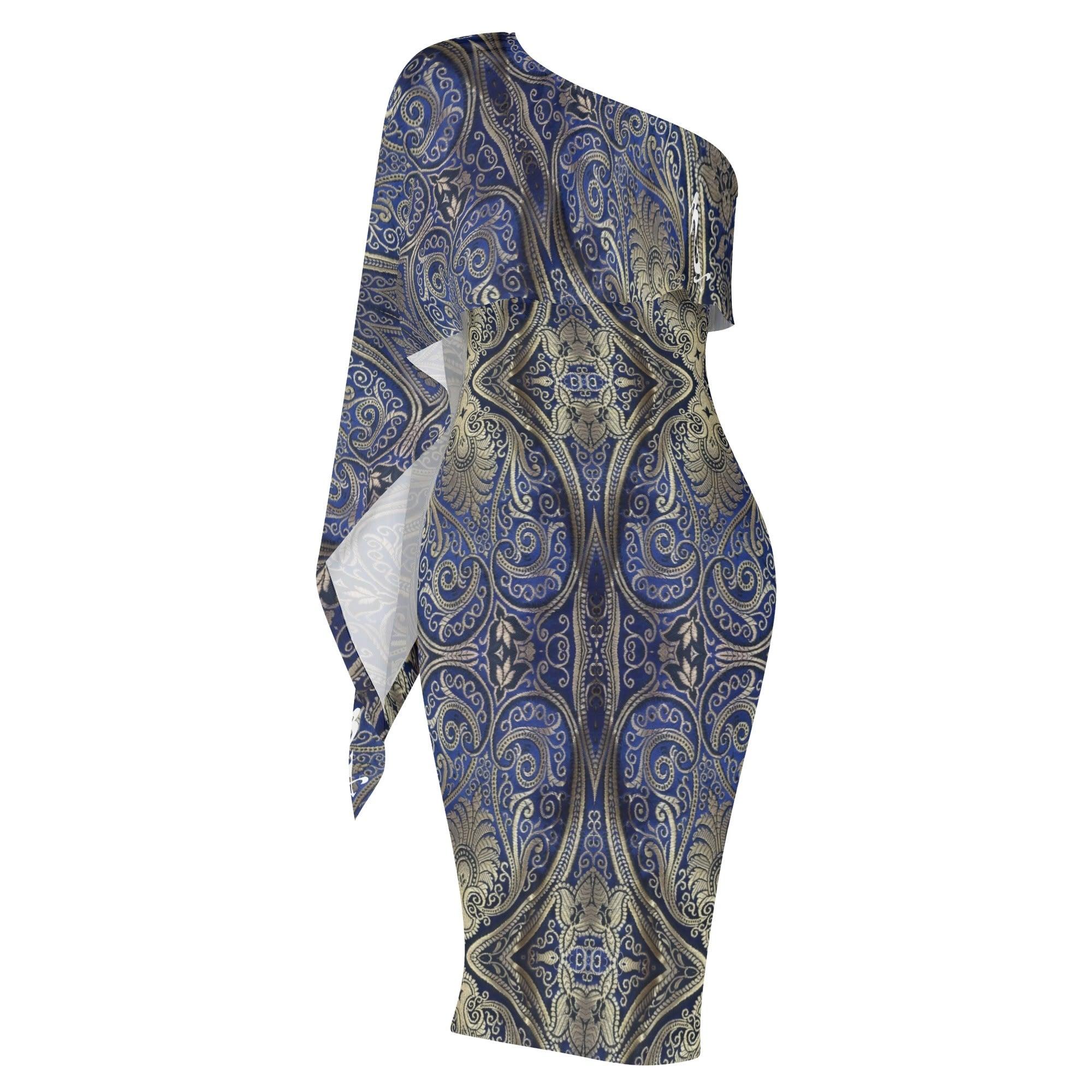 Women's Long Sleeve One Shoulder Party/Evening Dress - MES...Where