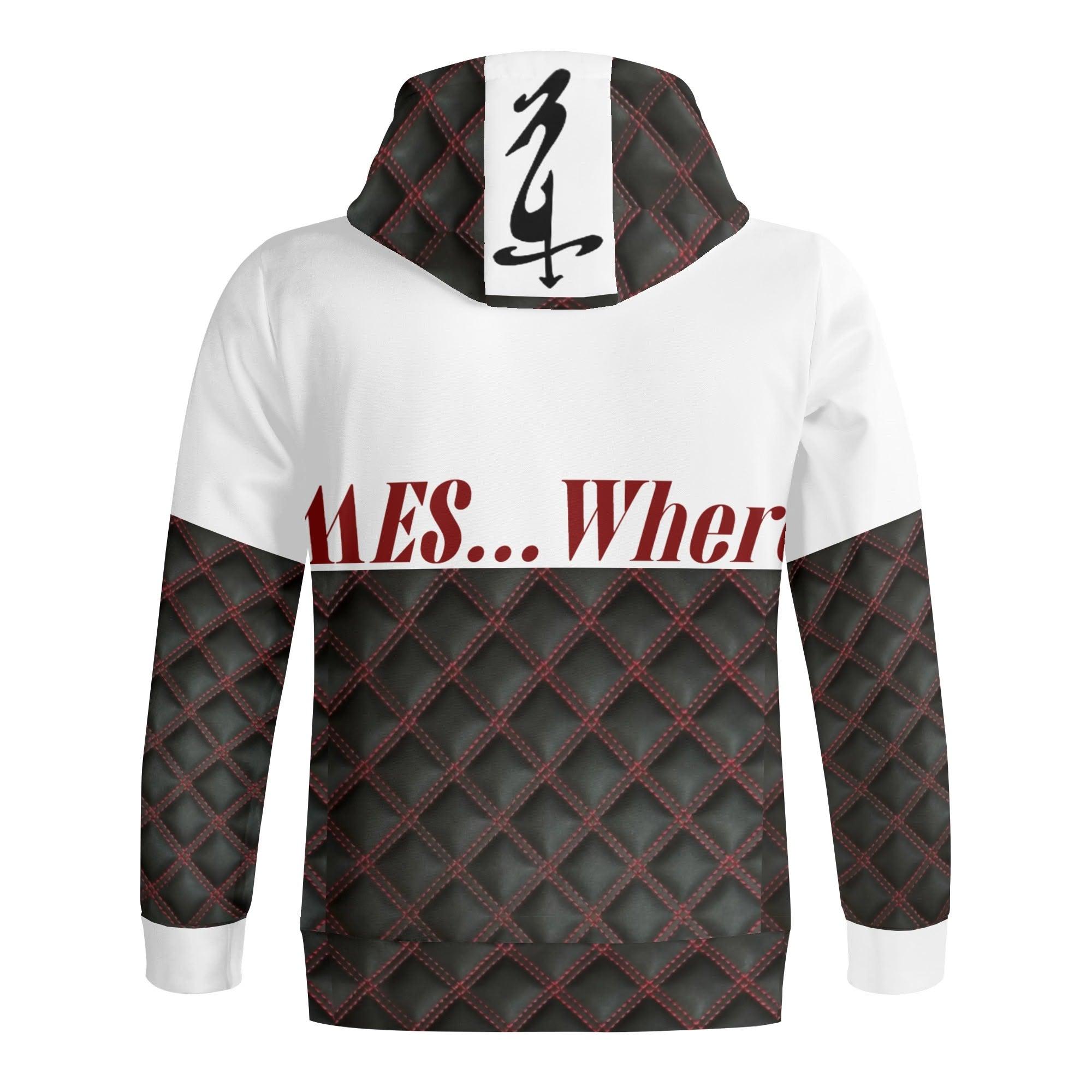 Unisex Men's Print All Over T-Shirt Full Zip Turtleneck Hoodie Streetwear - MES...Where