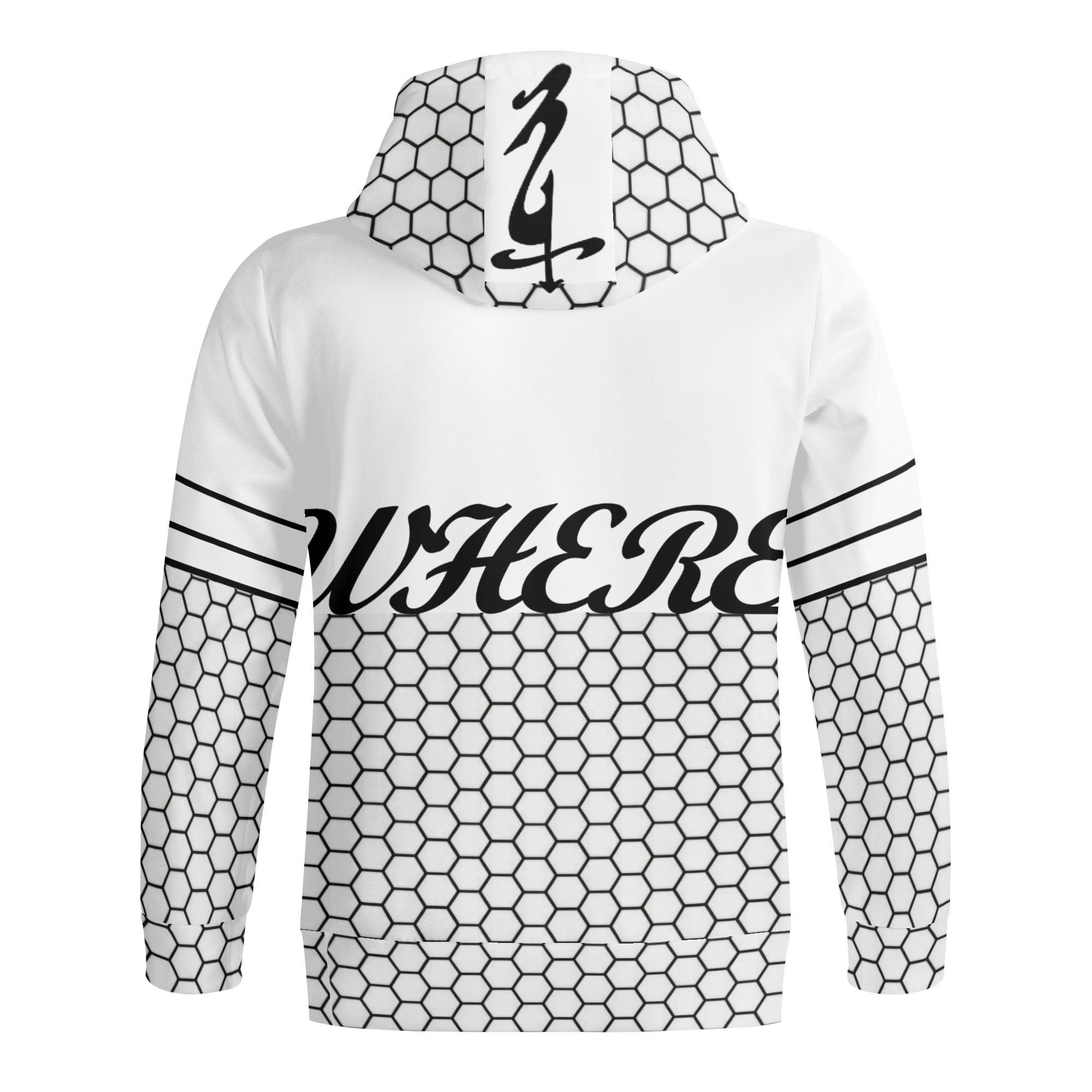 Men's Print All Over Full Zip Turtleneck Hoodie Streetwear - MES...Where
