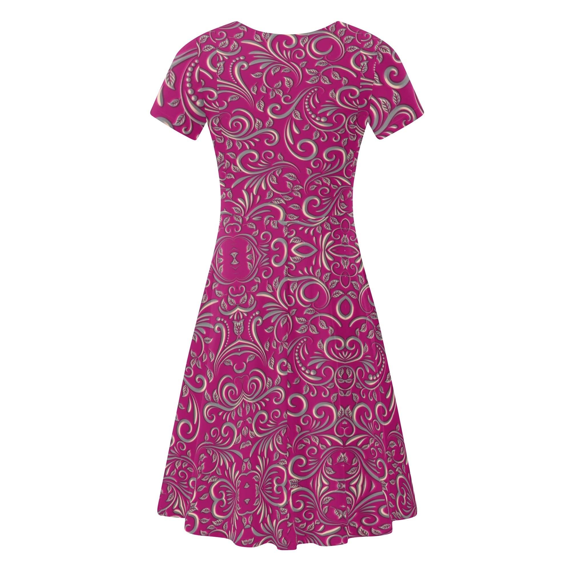 Women's Short Sleeve Ruffle Dress - MES...Where