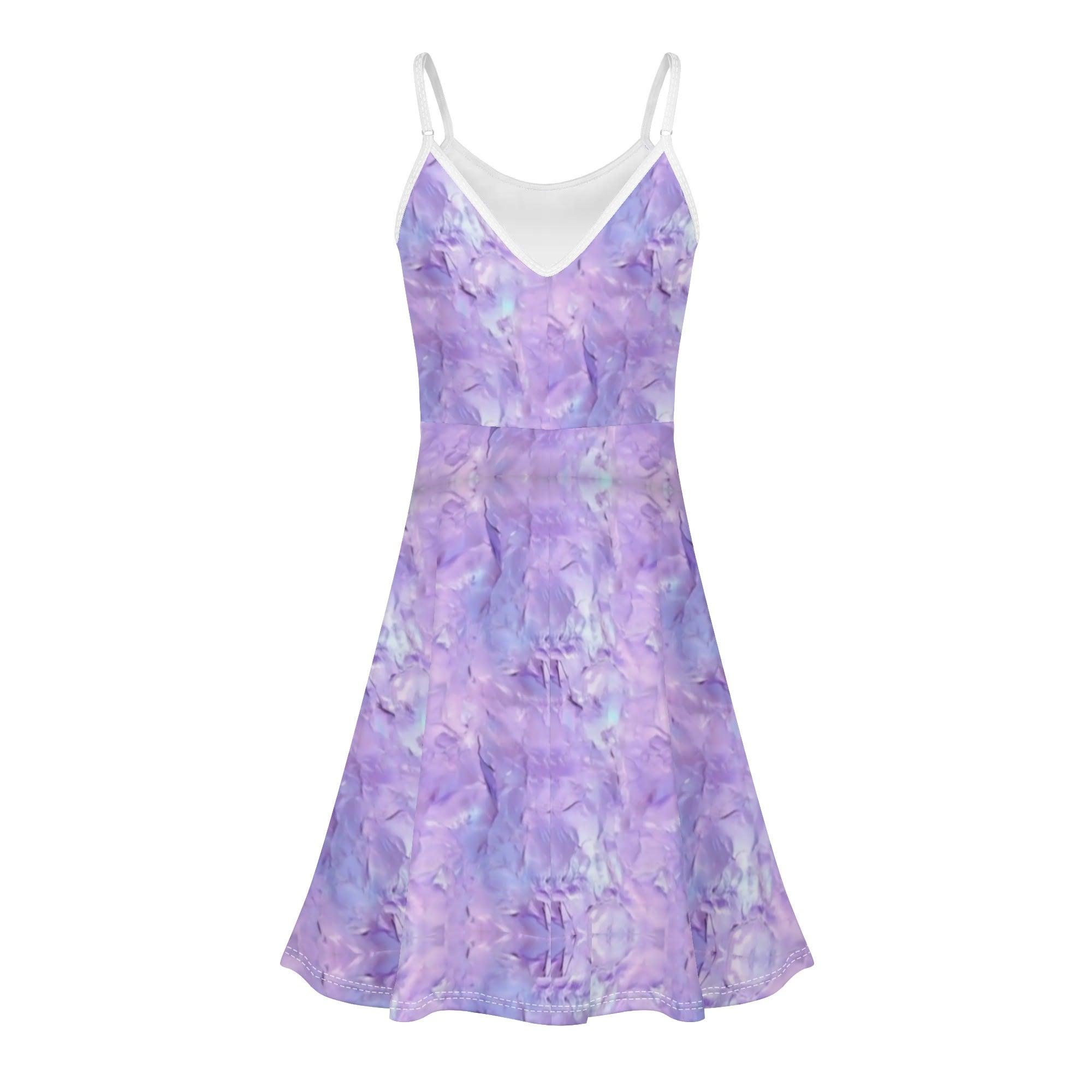 Women's Lounge Sleeveless Adjustable Spaghetti Strap Short Swing Dress - MES...Where