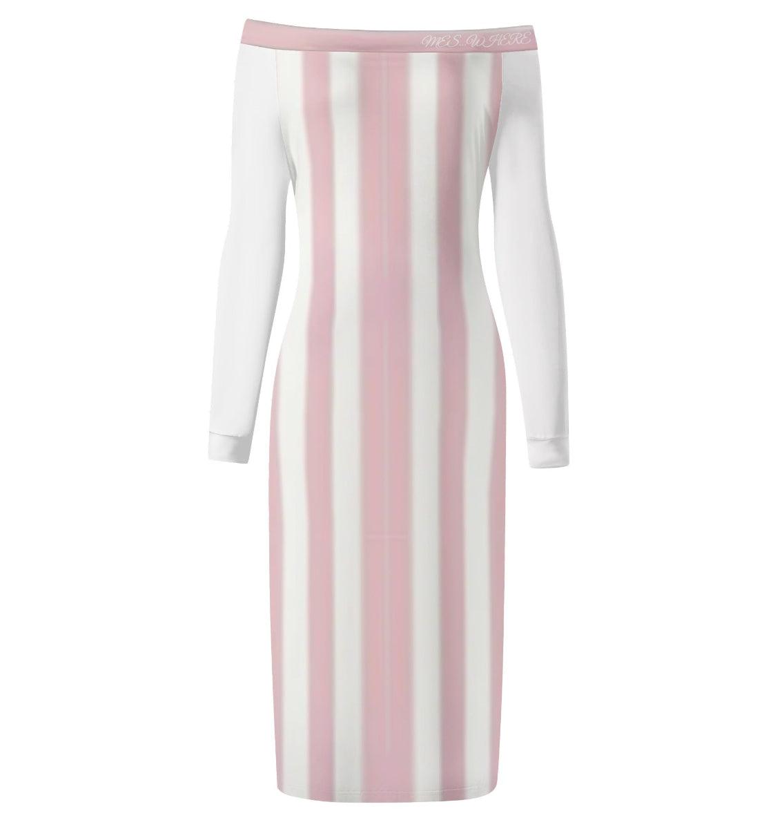 Women's Off The Shoulder Long Sleeve Elegant Wrap Dress - MES...Where