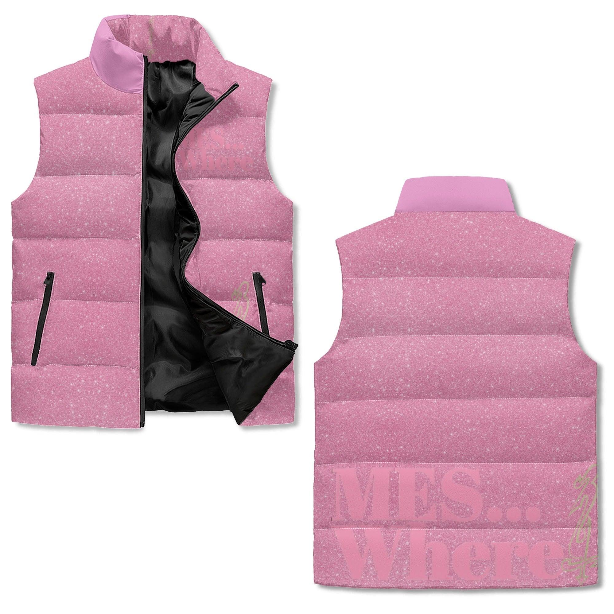 Women's Unisex Lightweight All Over Printing Stand Collar Zip Up Puffer Vest - MES...Where