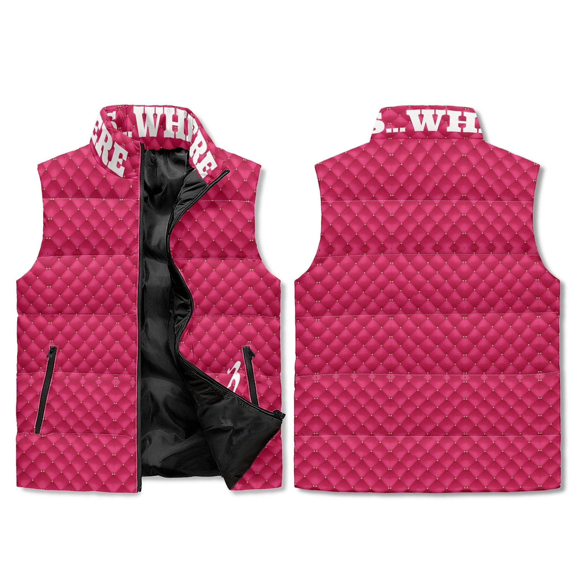 Women's Unisex Lightweight All Over Printing Stand Collar Zip Up Puffer Vest - MES...Where