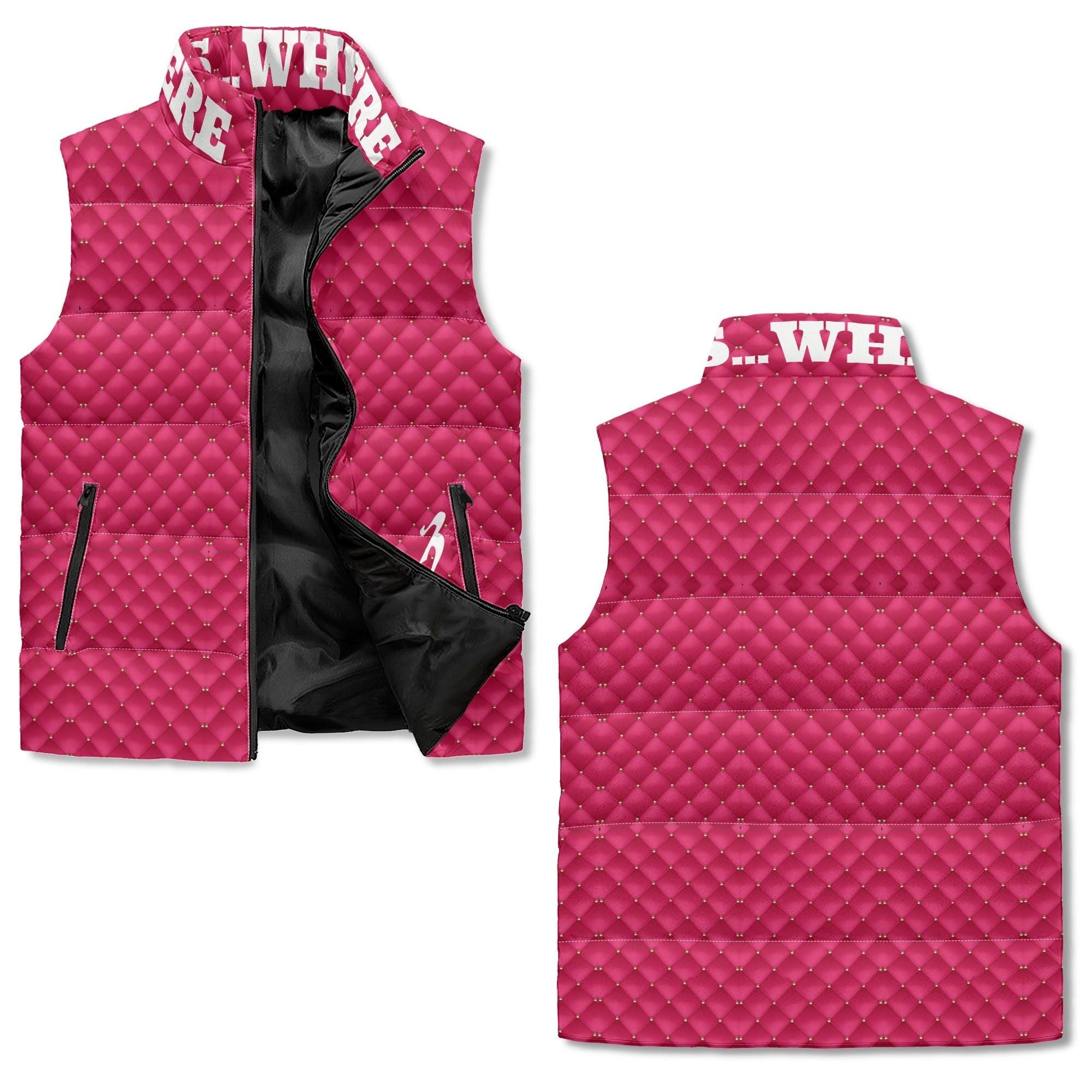 Women's Unisex Lightweight All Over Printing Stand Collar Zip Up Puffer Vest - MES...Where