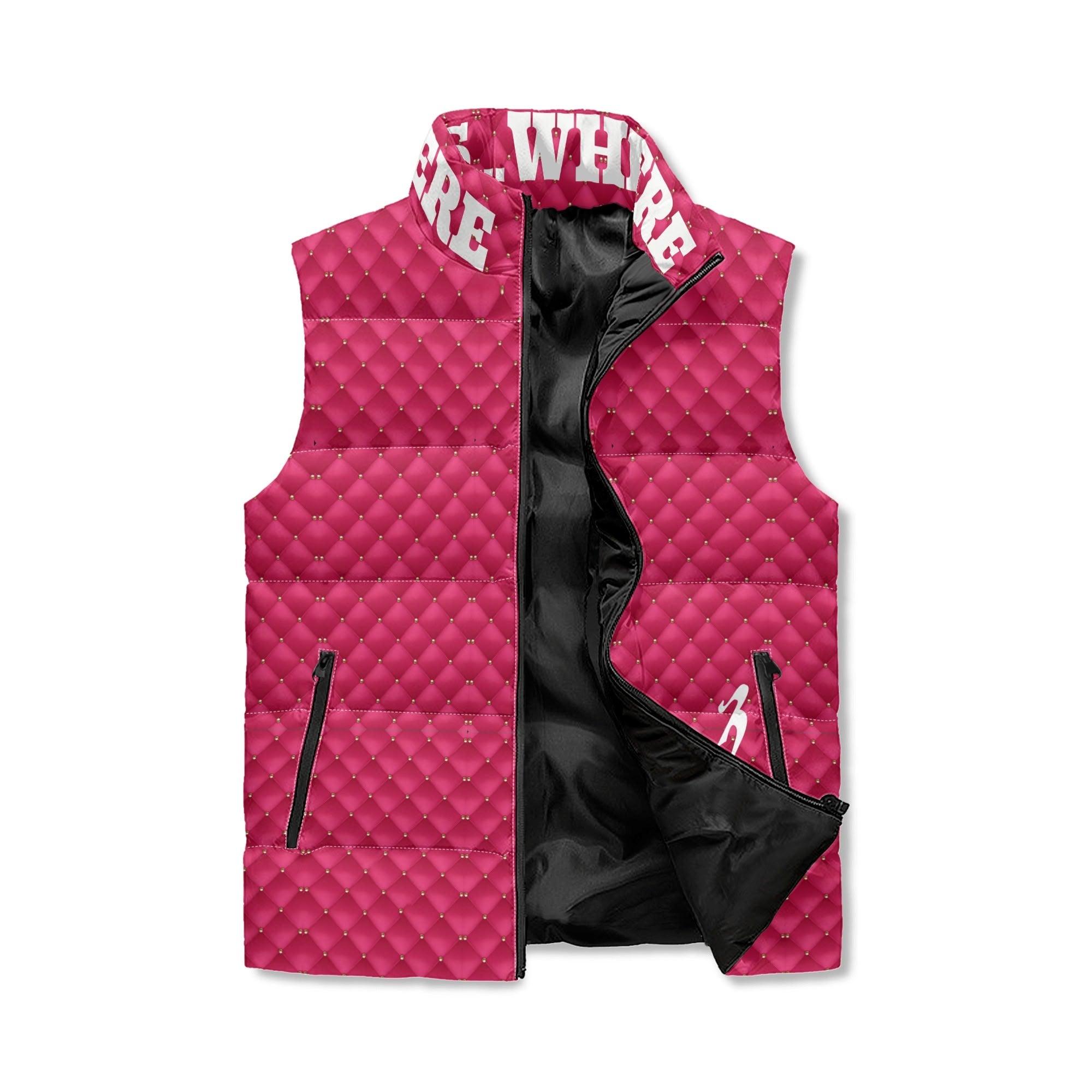 Women's Unisex Lightweight All Over Printing Stand Collar Zip Up Puffer Vest - MES...Where