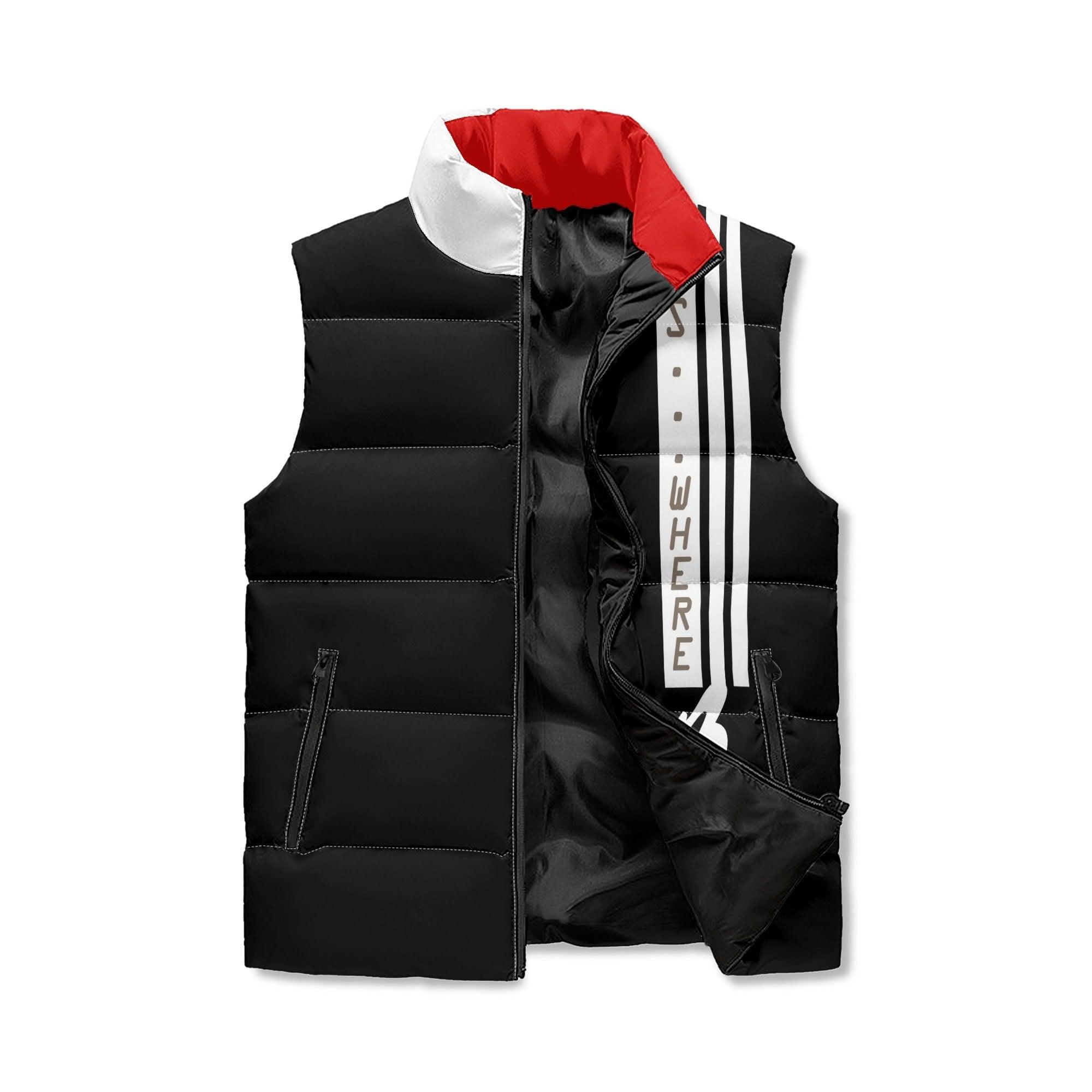 Men's Unisex Lightweight All Over Printing Stand Collar Zip Up Puffer Vest - MES...Where