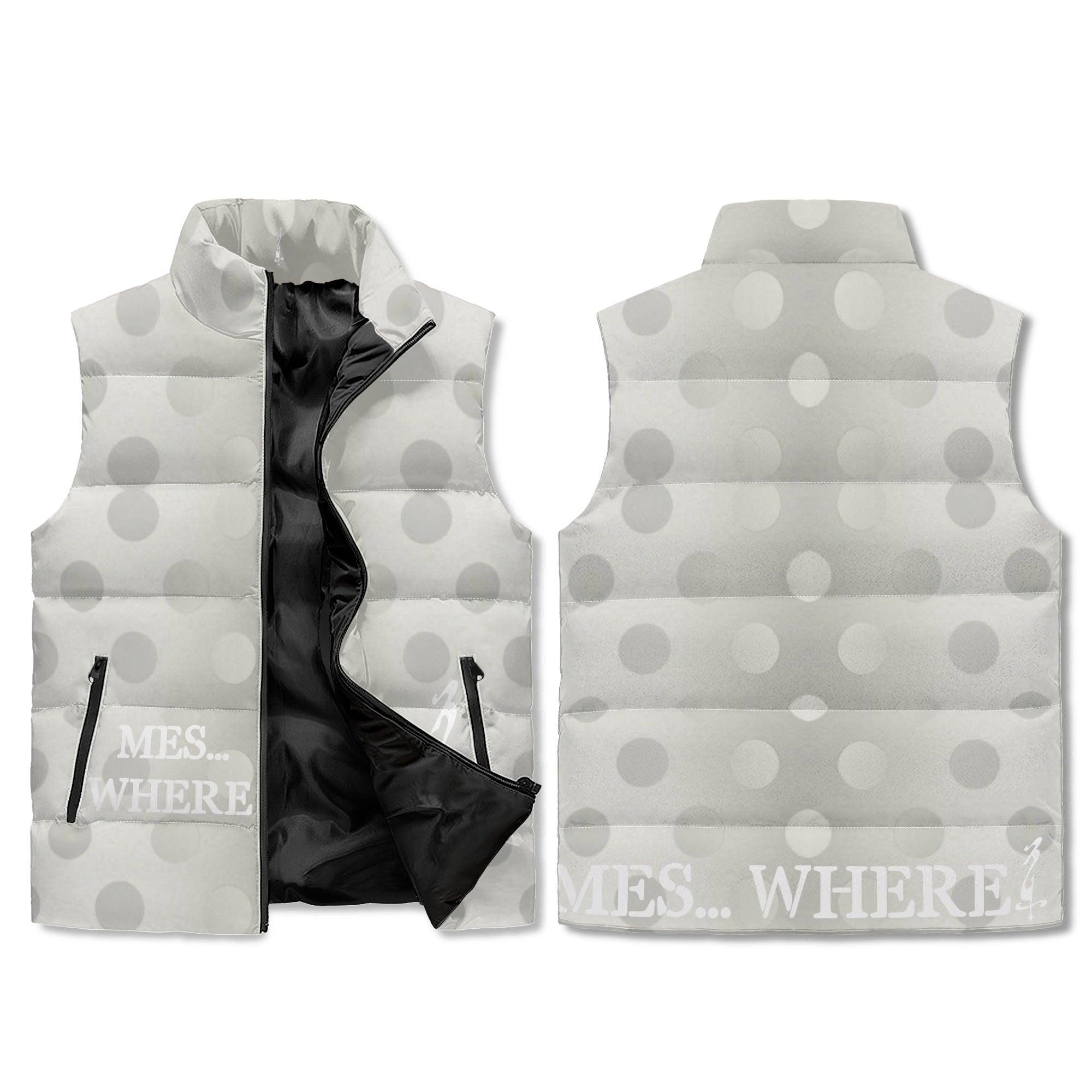 Women's Unisex Lightweight All Over Printing Stand Collar Zip Up Puffer Vest - MES...Where