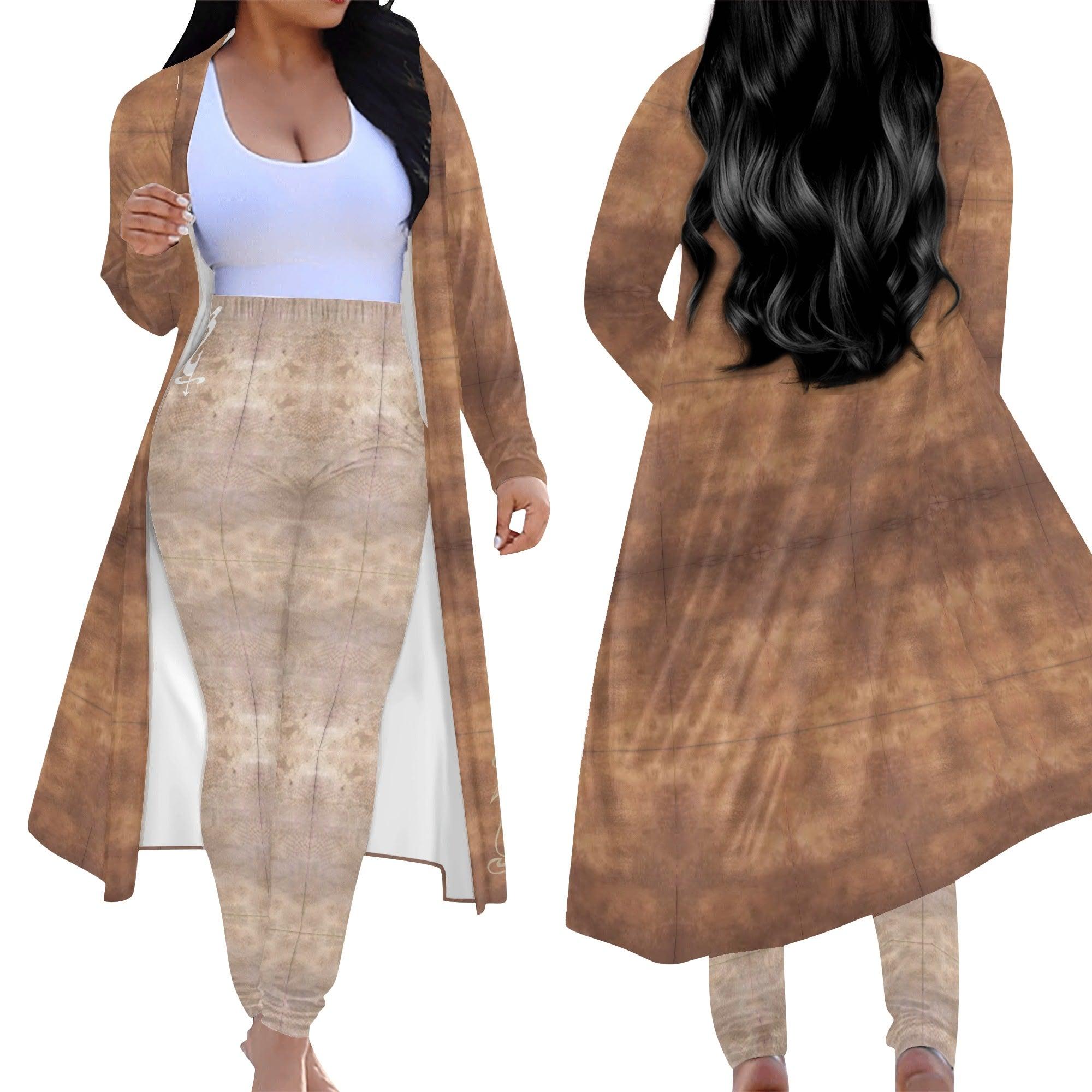 Women's Long Sleeve Cardigan and Leggings 2pcs - MES...Where