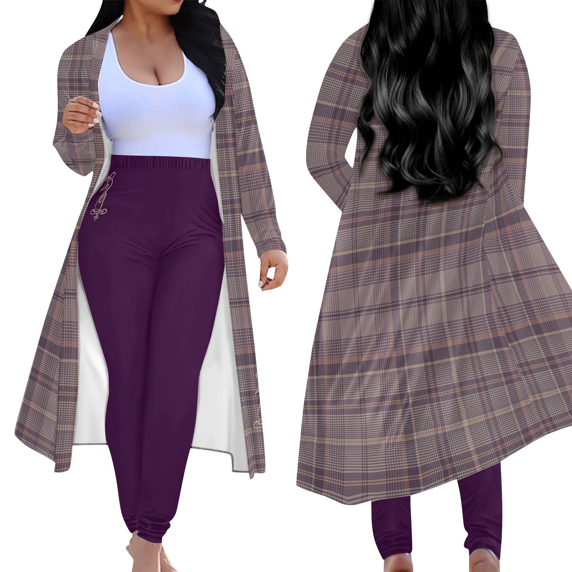 Women's Long Sleeve Cardigan and Leggings 2pcs - MES...Where