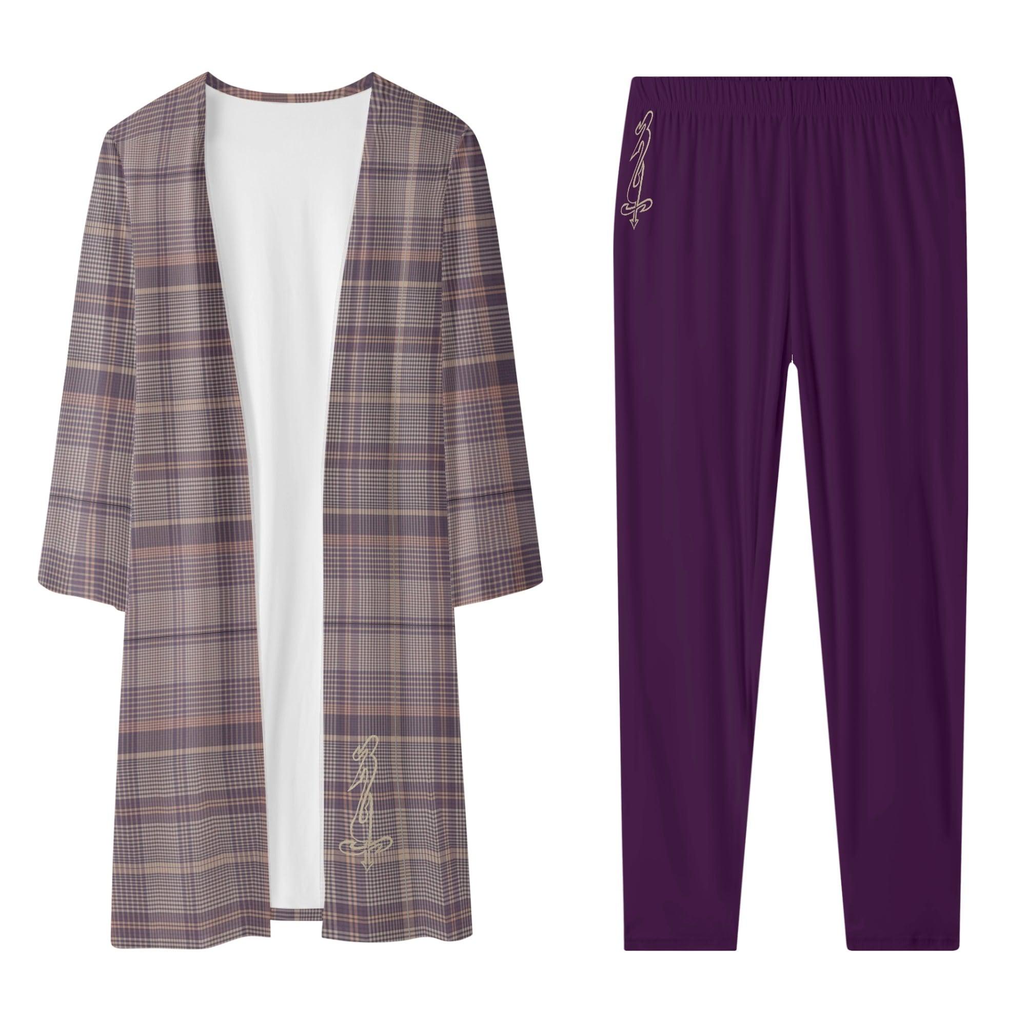 Women's Long Sleeve Cardigan and Leggings 2pcs - MES...Where