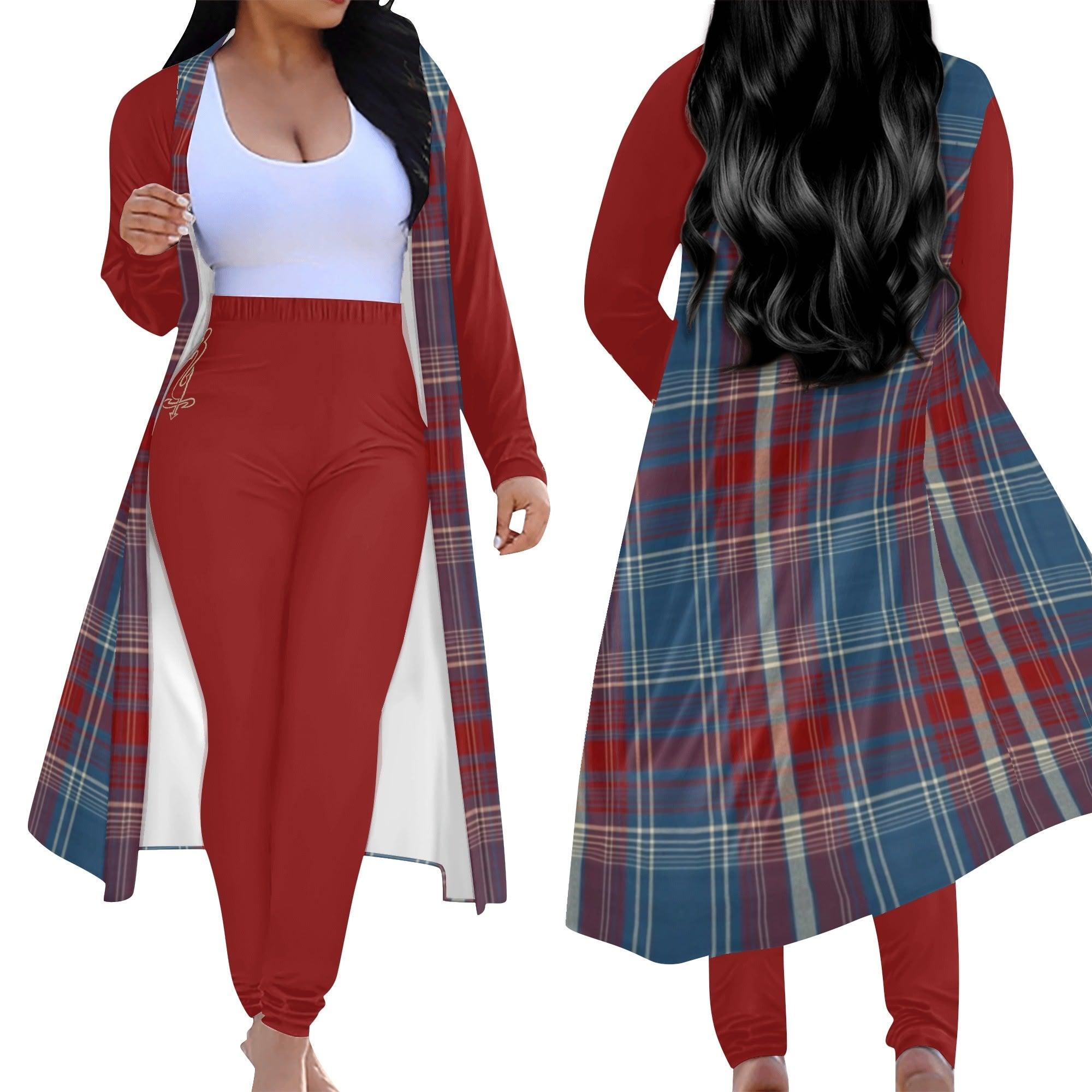 Women's Long Sleeve Cardigan and Leggings 2pcs - MES...Where