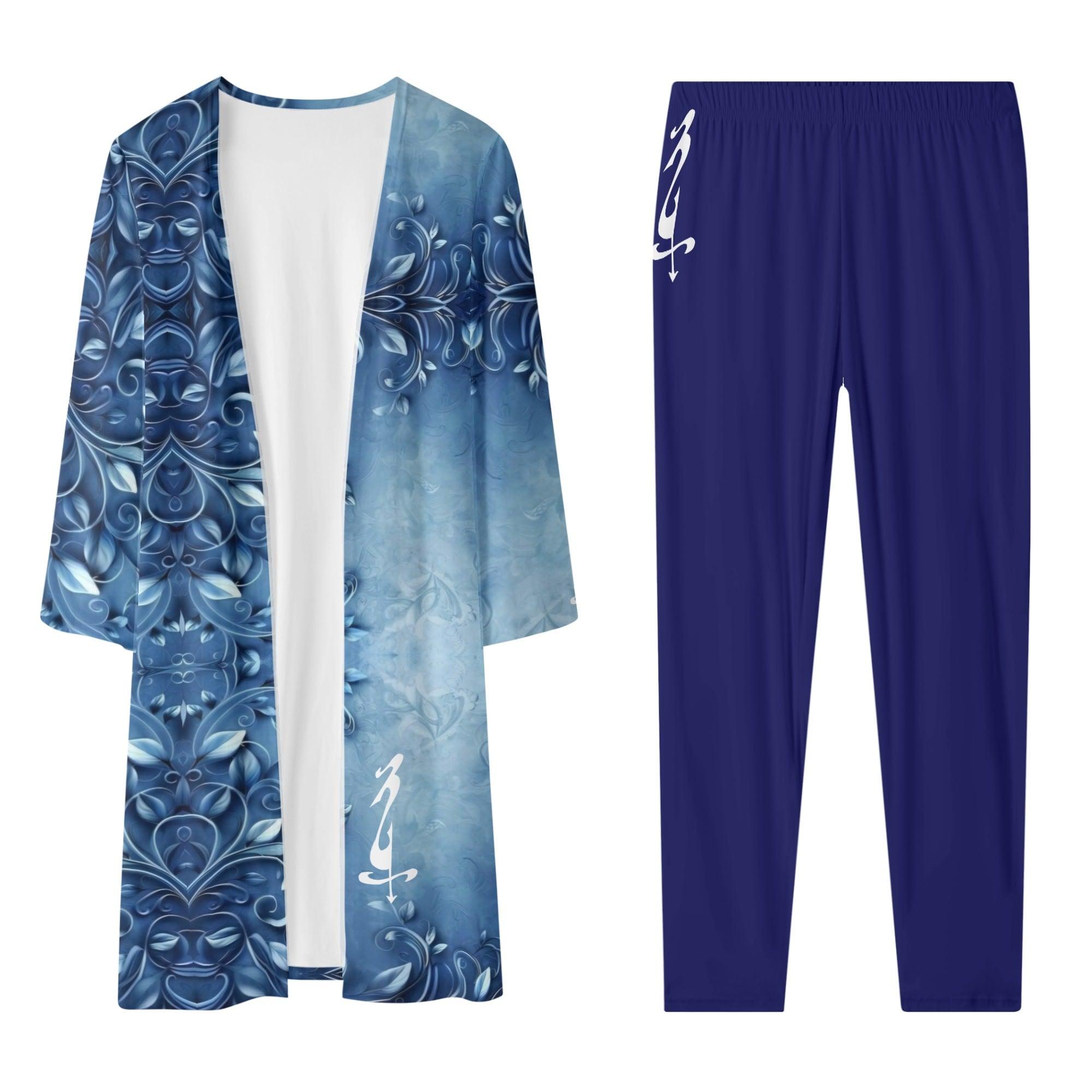 Women's Long Sleeve Cardigan and Leggings 2pcs - MES...Where