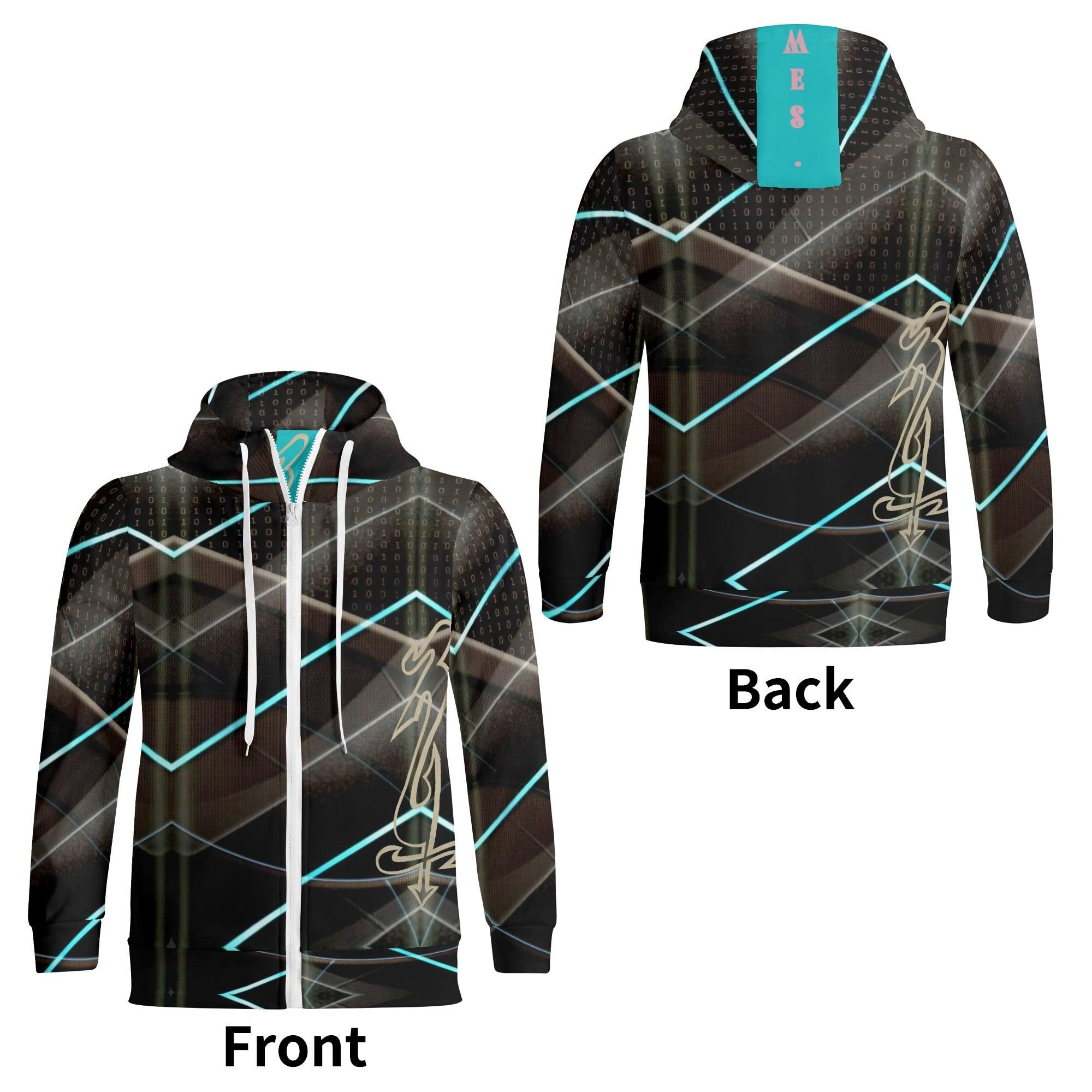 Men's Full Zipper Turtleneck Hoodie Streetwear - MES...Where