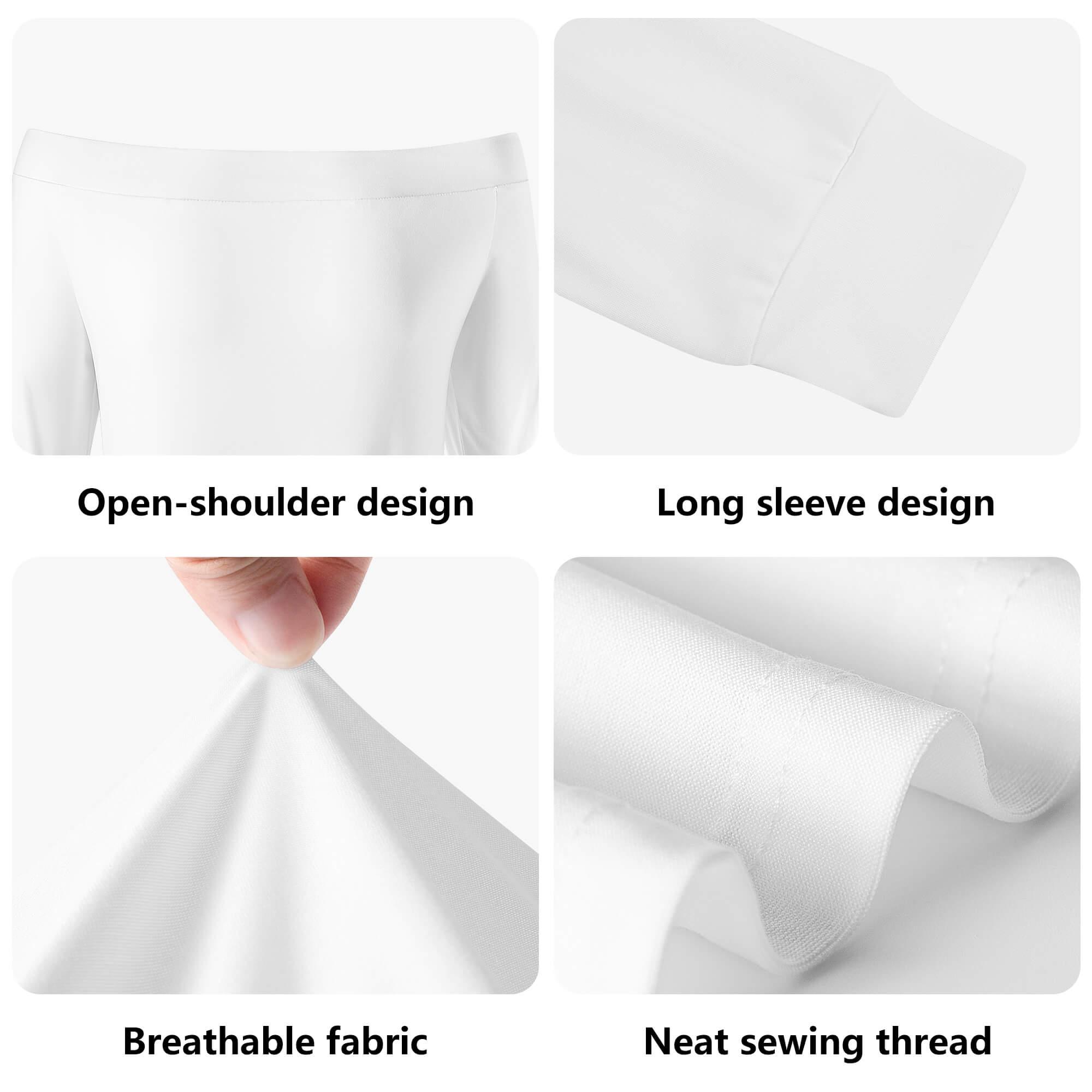 Women's Off The Shoulder Long Sleeve Elegant Wrap Dress - MES...Where