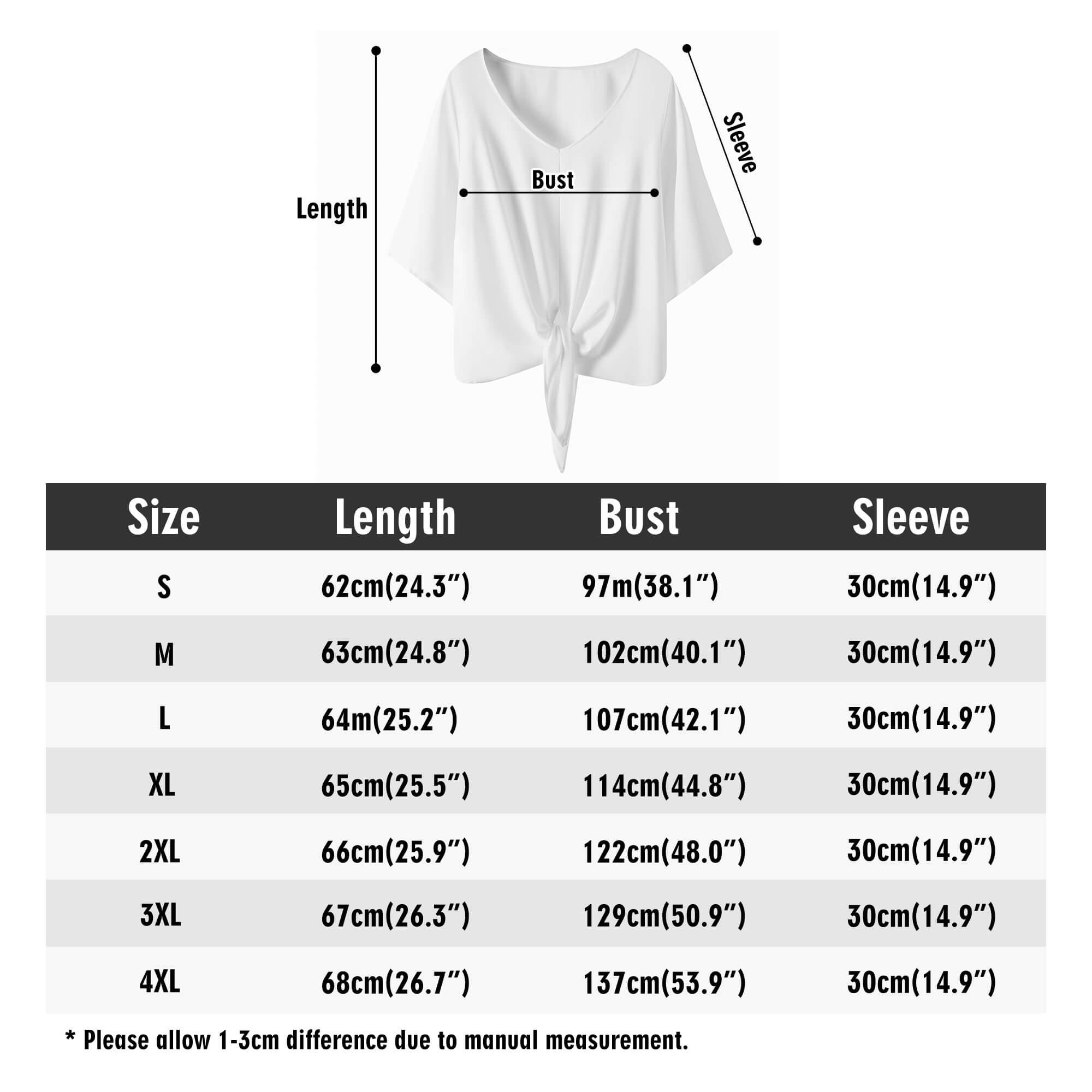 Women‘s’ V-neck Tie Front Knot Chiffon Blouse - MES...Where