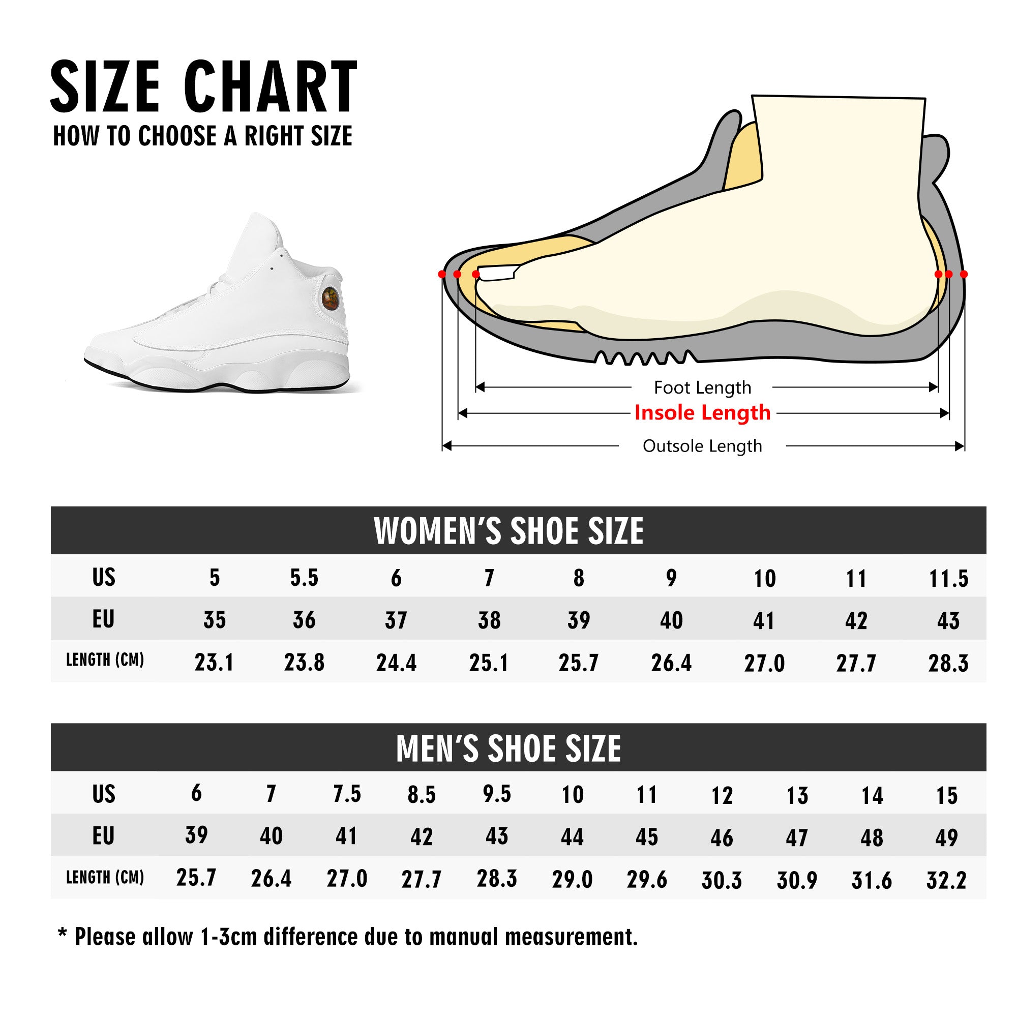 Men's Shoes White Black Outsole PU Leather Basketball Shoe