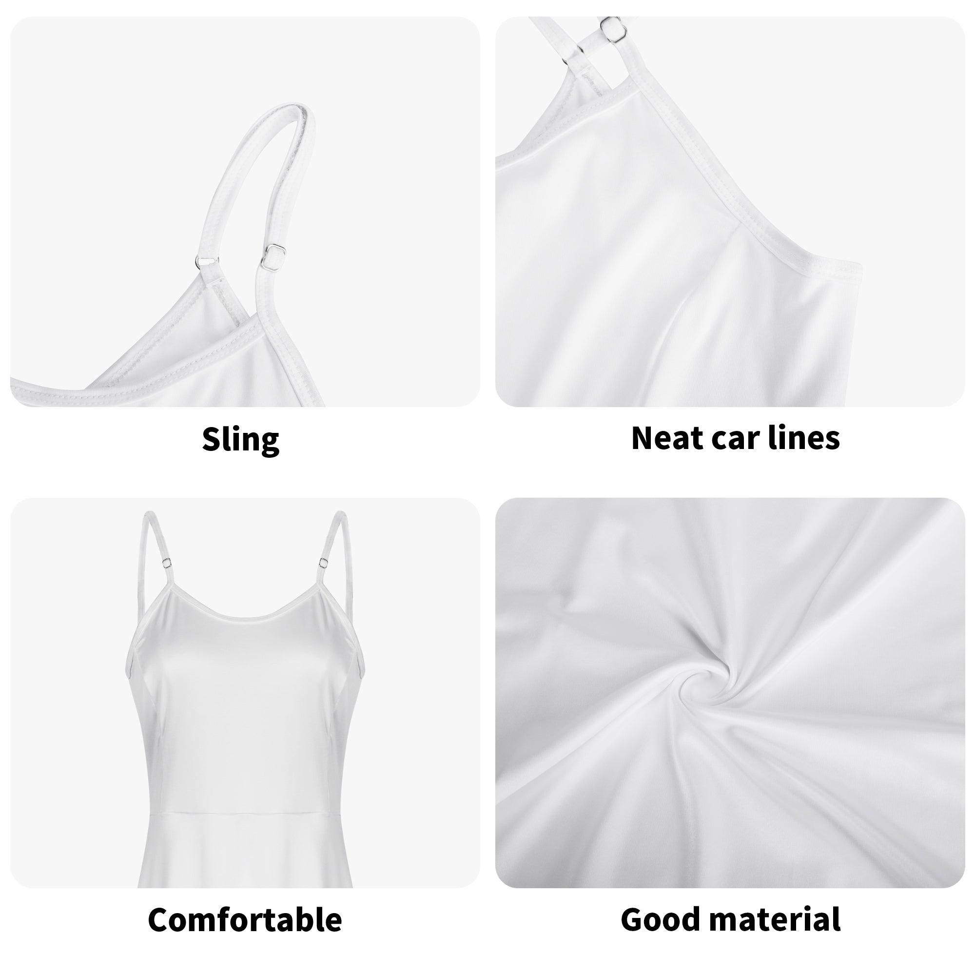 Women's Lounge Sleeveless Adjustable Spaghetti Strap Short Swing Dress - MES...Where