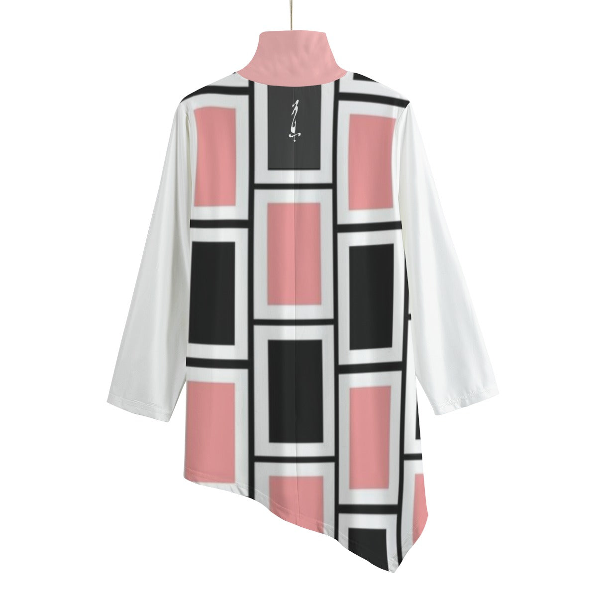 Women's Turtleneck T-shirt With Sloping Hem