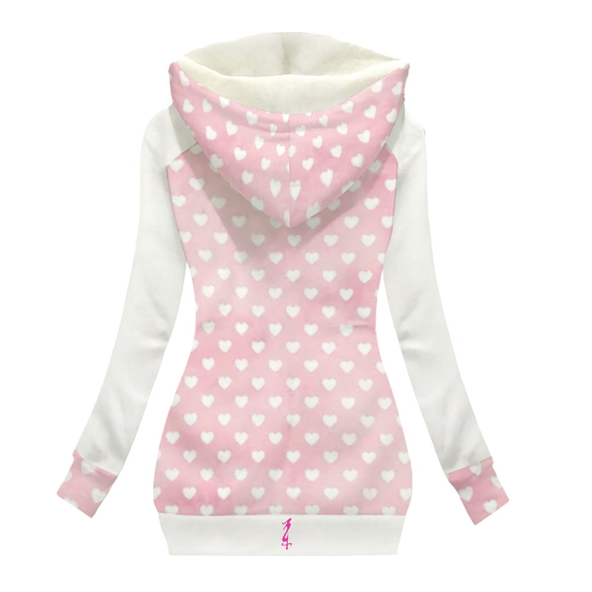 All-Over Print Women's Long Jacket With Fleece Lining