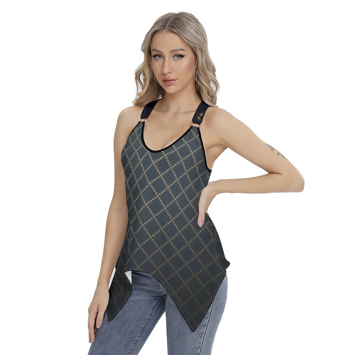 Women's Racing Tank Top With Irregular Hem