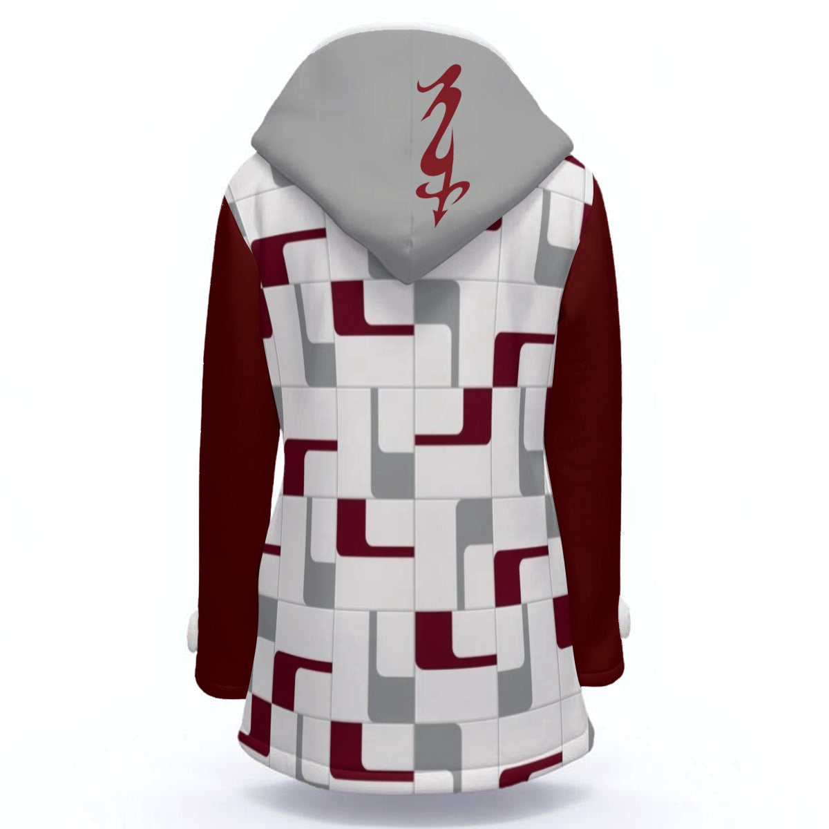 Women's Hooded Double-Breasted Winter Coat With Fleece