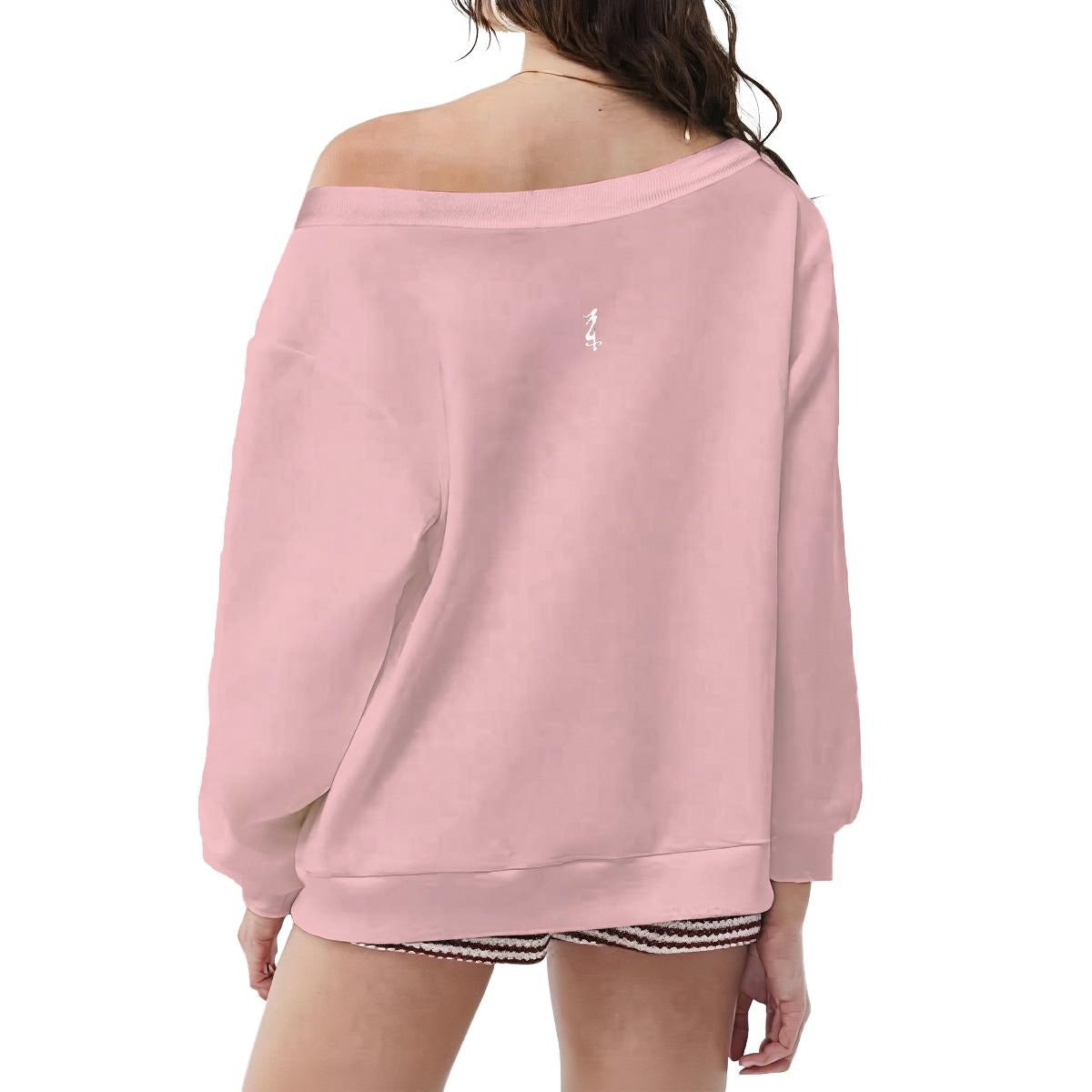 Women's Off-Shoulder Sweatshirt with Micro-Fleece Lining